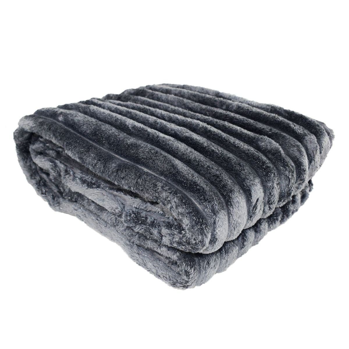 Wohndecke Kuscheldecke Cordoptik 150 x 200 cm mit Flanell & Glitzer Wohndec günstig online kaufen