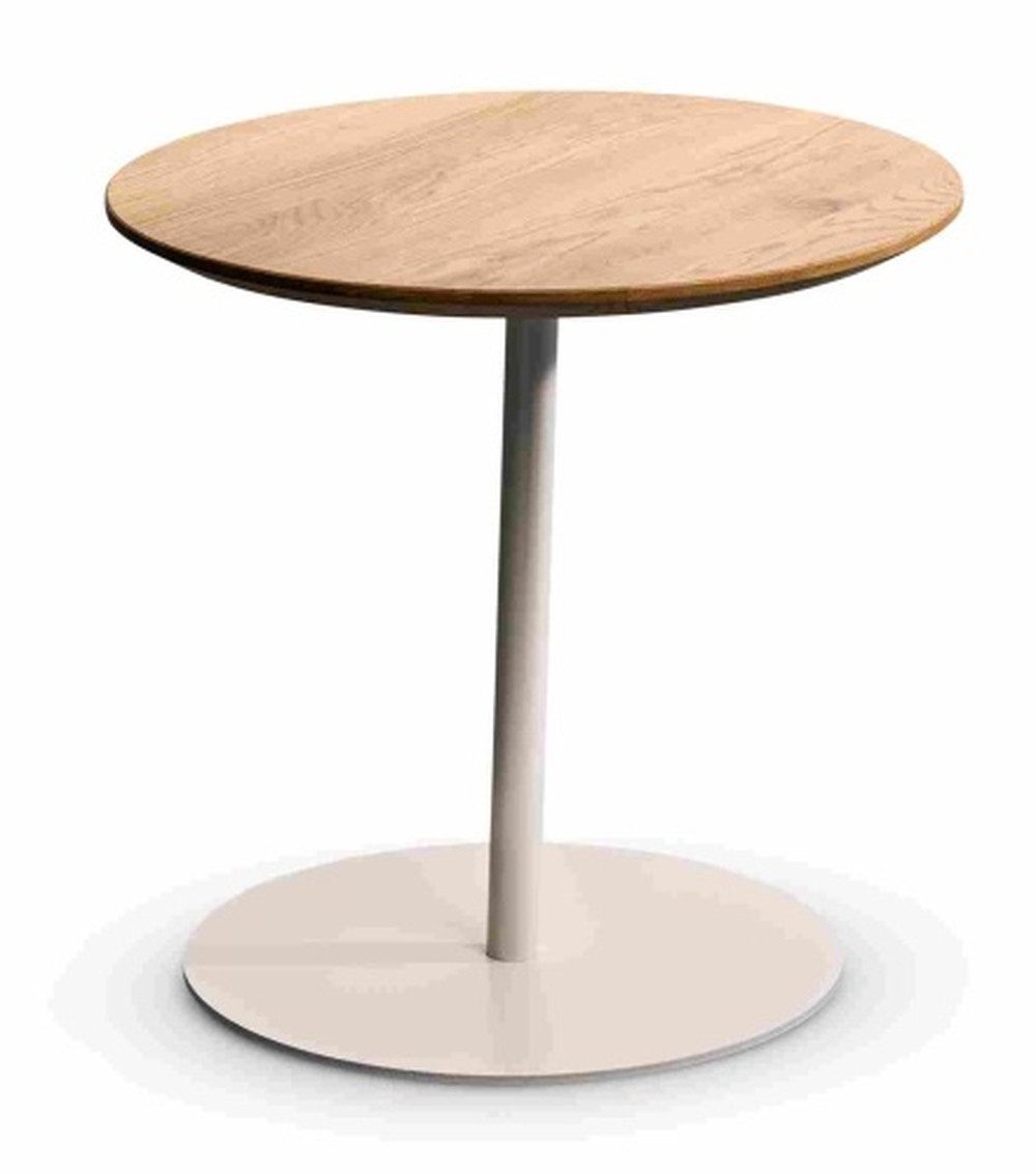 freiraum Beistelltisch Lea, in creme + Wildeiche, Metall + Massivholz - 49x50cm (HxD)