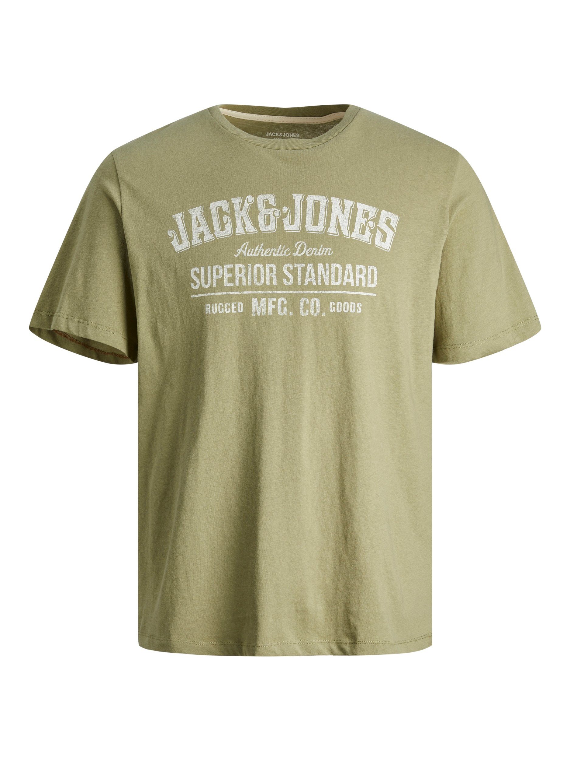 Jack & Jones SS O-NECK NOOS TEE JJEJEANS 23/24 Green Oil Rundhalsshirt