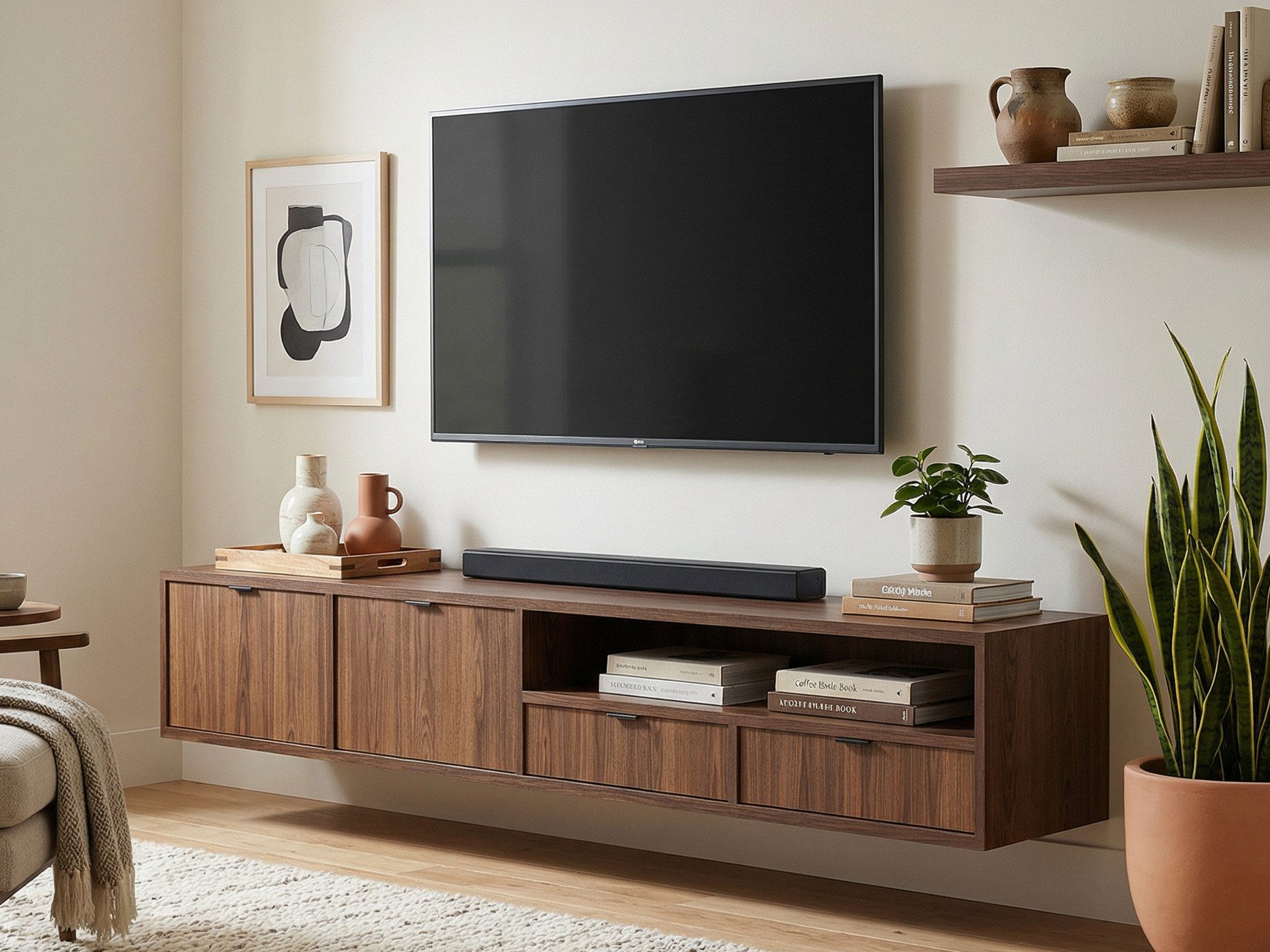 Beautysofa TV-Schrank Evron mit 2 Schubladen, 2 Türen und offener Ablage (modernes Design, TV-Wandschrank) Breite: 200 cm