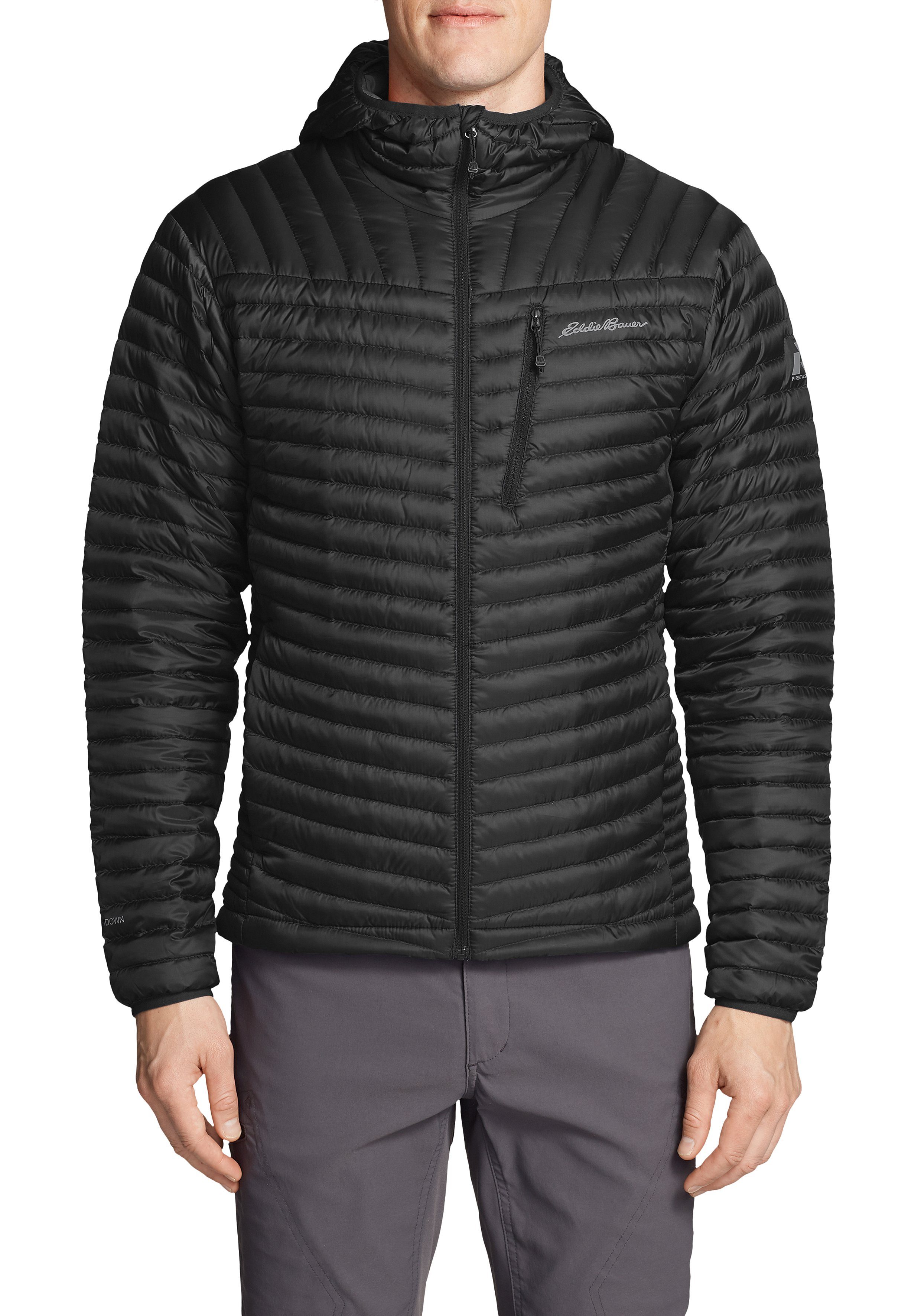 Eddie Bauer Daunenjacke Microtherm 2.0 Stormdown mit Kapuze wasserabweisend Schwarz