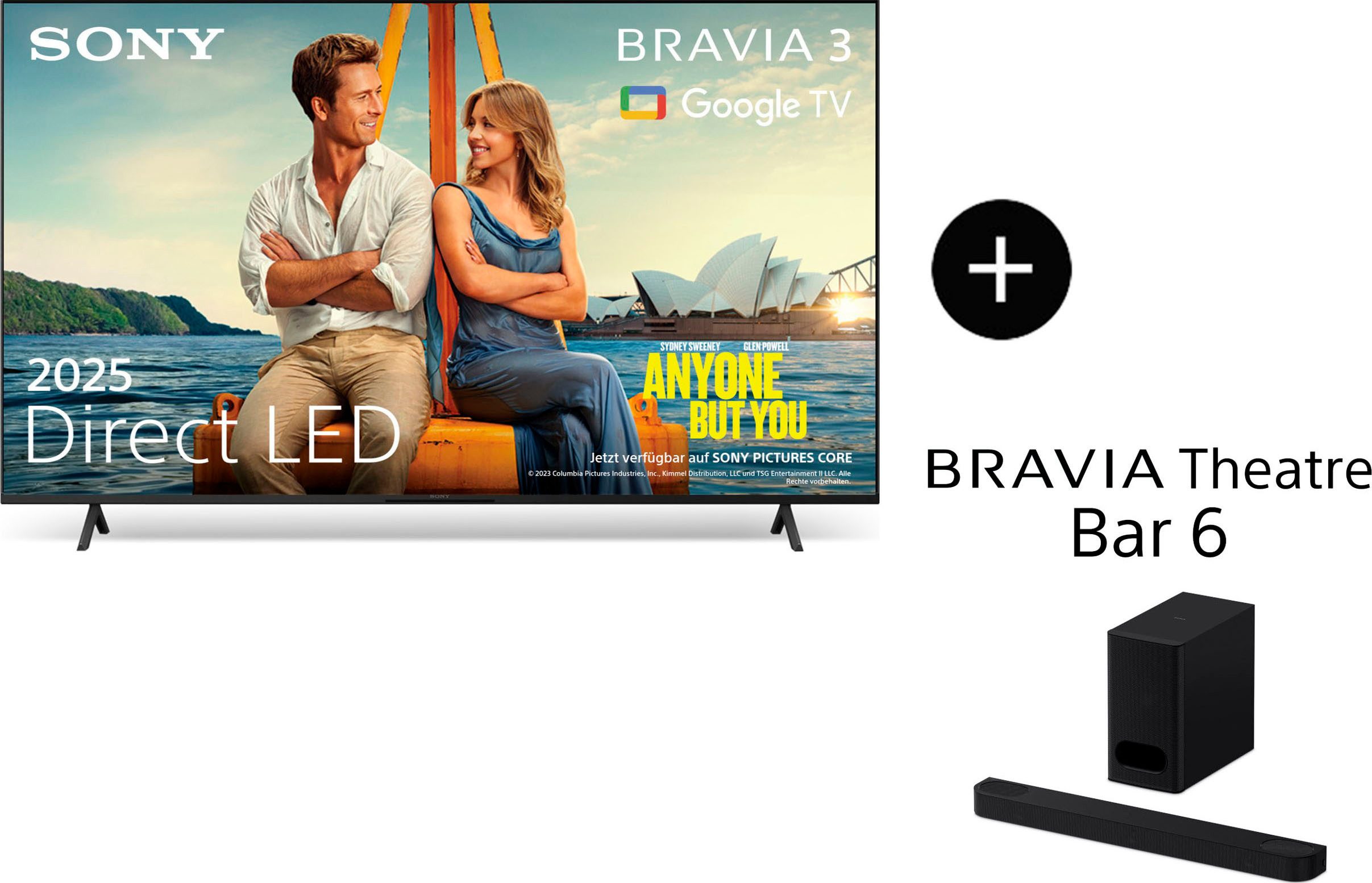 Sony K-55S3 DLED-Fernseher (139 cm/55 Zoll, 4K Ultra HD, Smart-TV, Google TV)