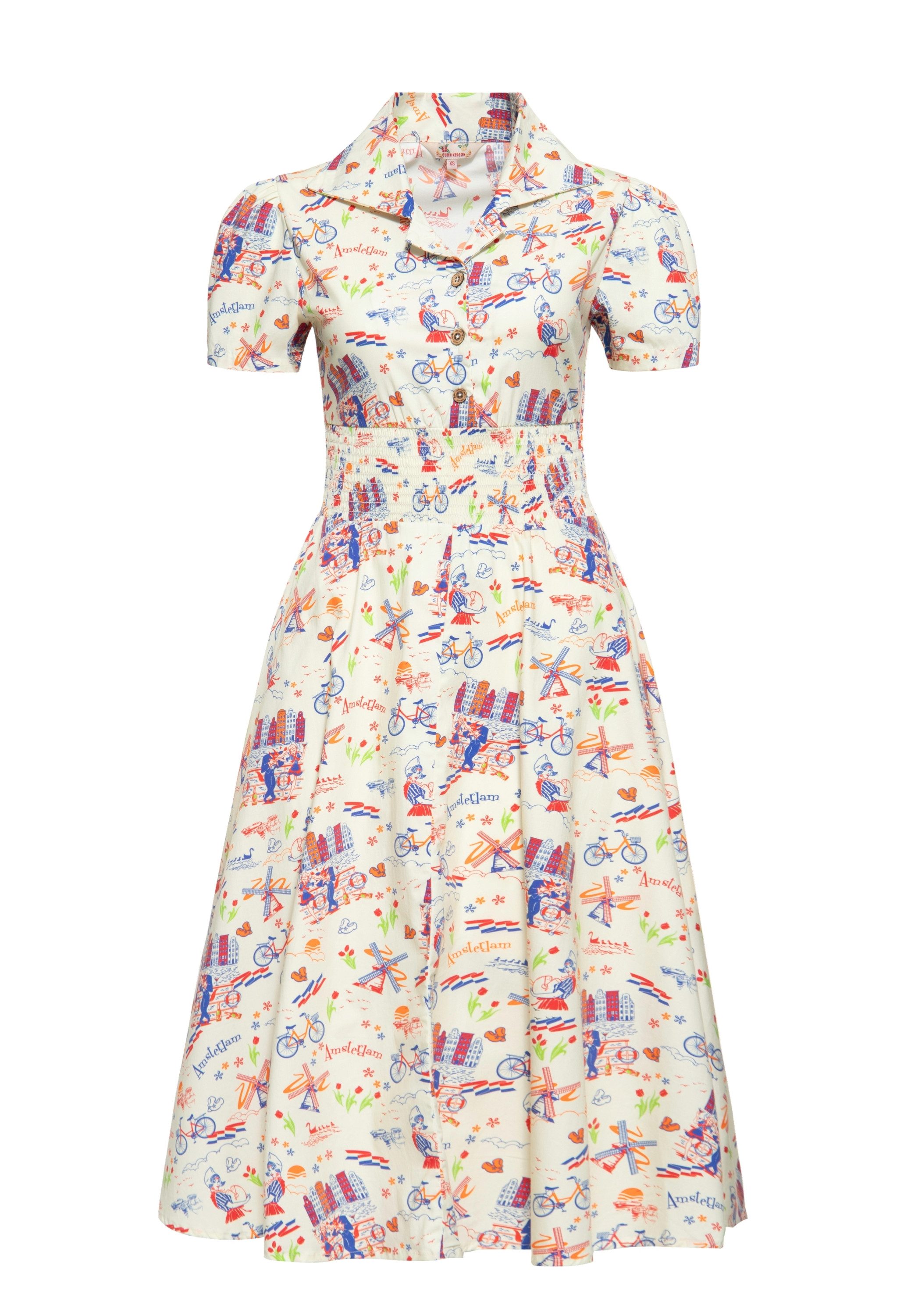 QueenKerosin Sommerkleid Amsterdam (1-tlg) mit Allover-Print günstig online kaufen