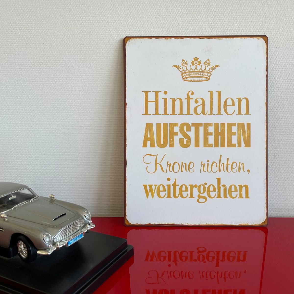 Lafinesse Metallschild LaFinesse - Hinfallen aufstehen... Metallschild, (Stück, 1 St)