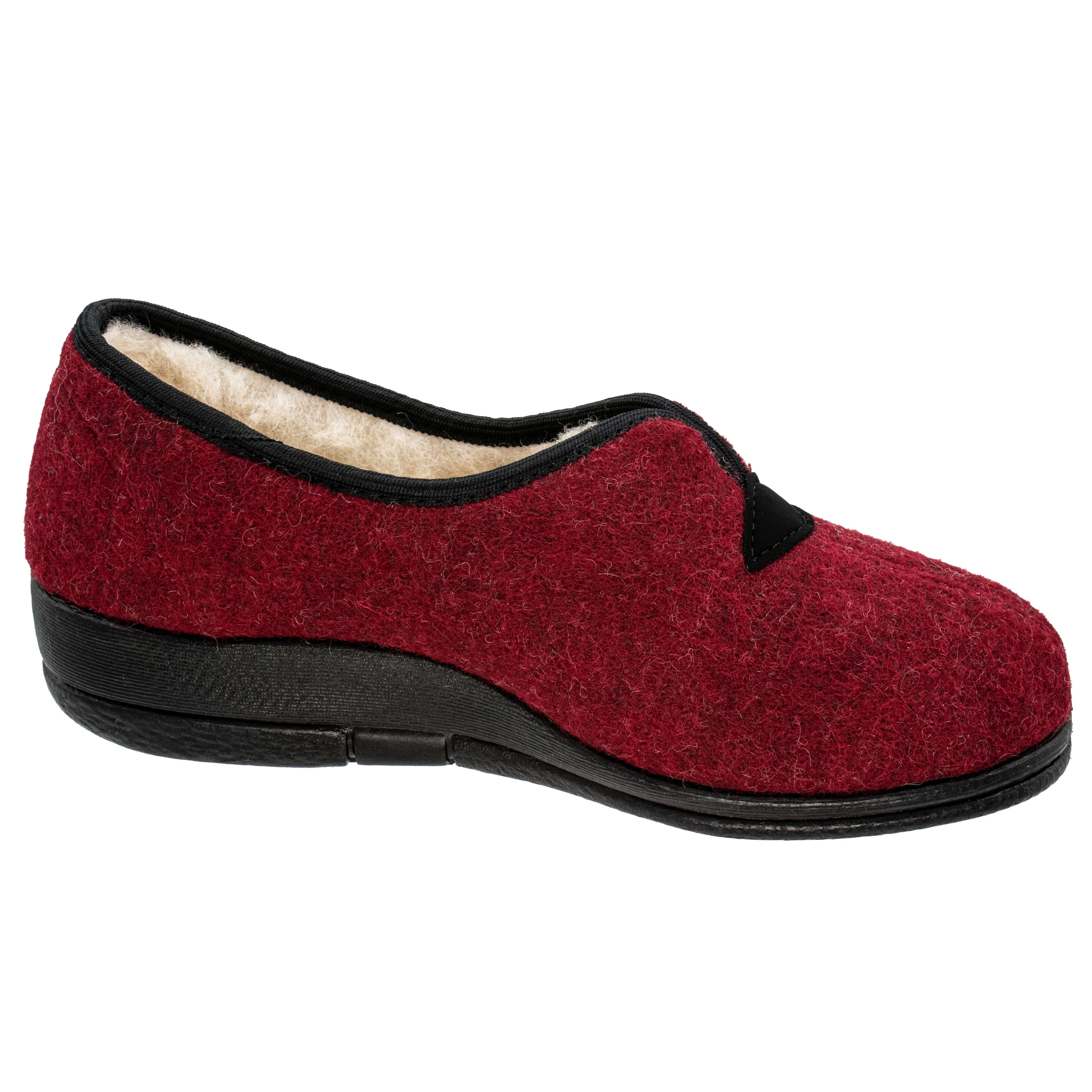 Fischer-Markenschuh Dora Hausschuh zum Schlupfen, Schurwollfutter, Wollfilz, wärmend