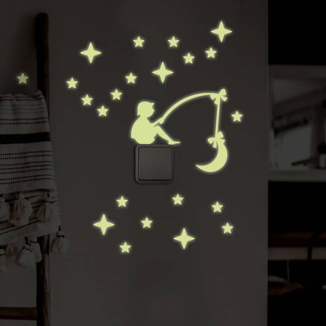 K&L Wall Art Wandtattoo Leuchtsterne Angler günstig online kaufen