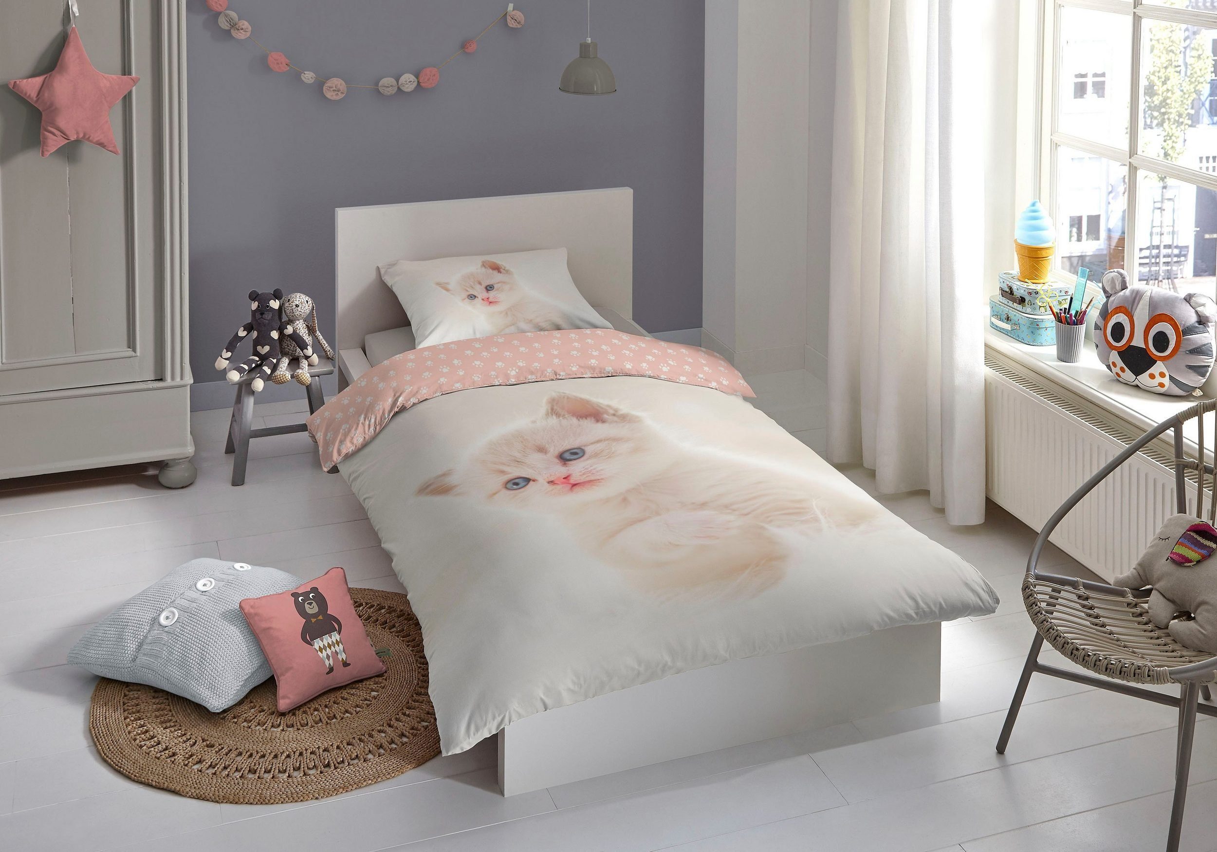 good morning Kinderbettwäsche Catty Bettwäsche-Set, Renforcé, günstig online kaufen