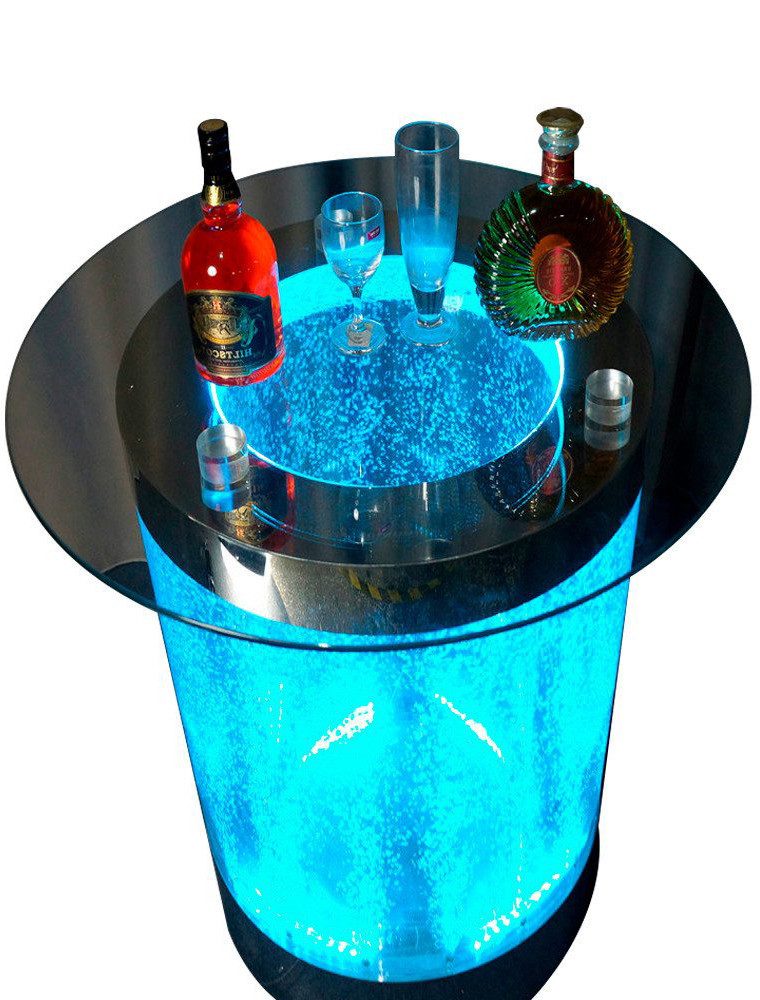 Xlmoebel Couchtisch Runder LED-Bar-Tisch mit Wasserwand und beleuchteter Bartheke (Led Bar Tisch), Hergestellt in Europa