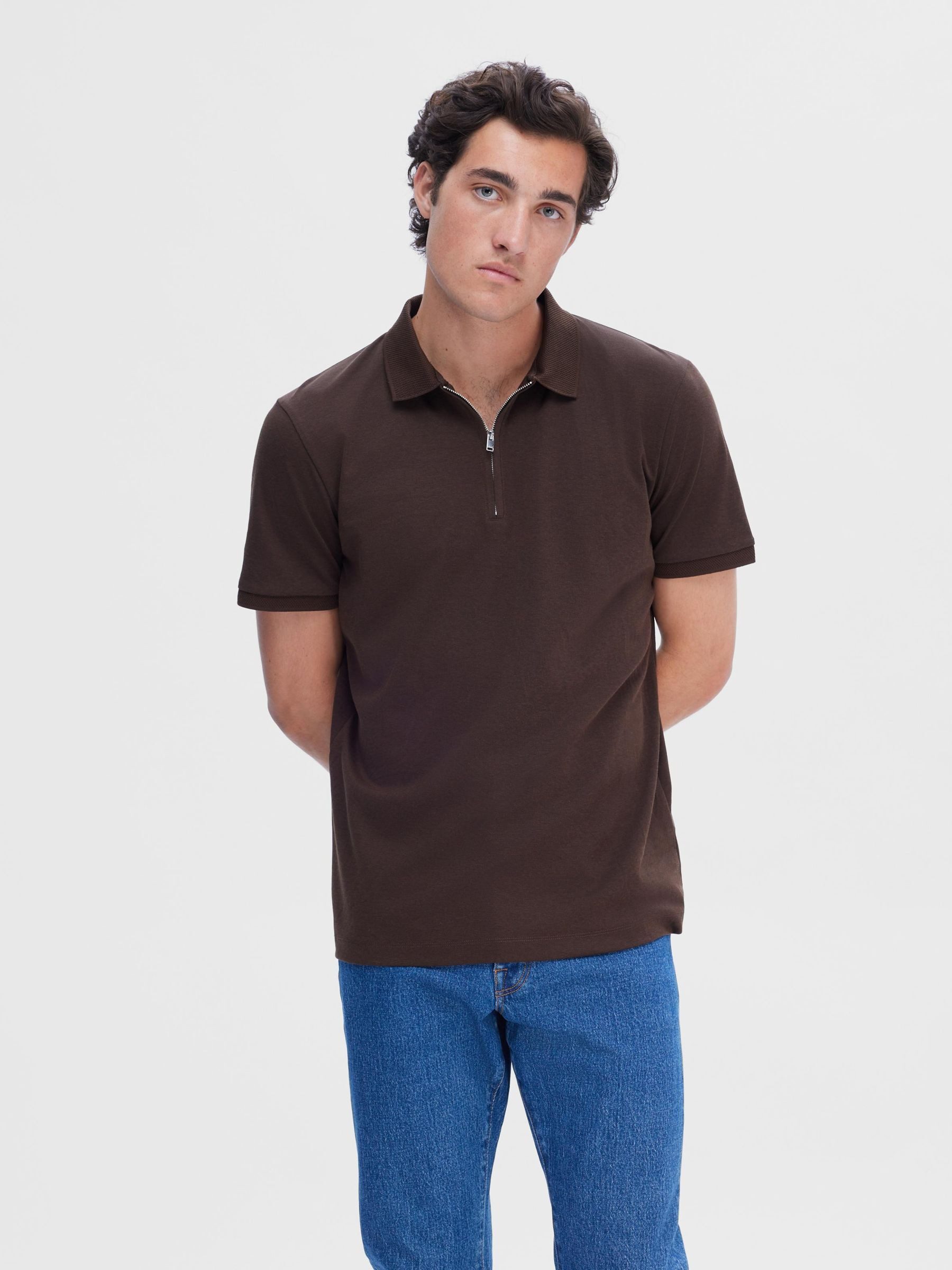 SELECTED HOMME Poloshirt SLHFAVE ZIP SS günstig online kaufen