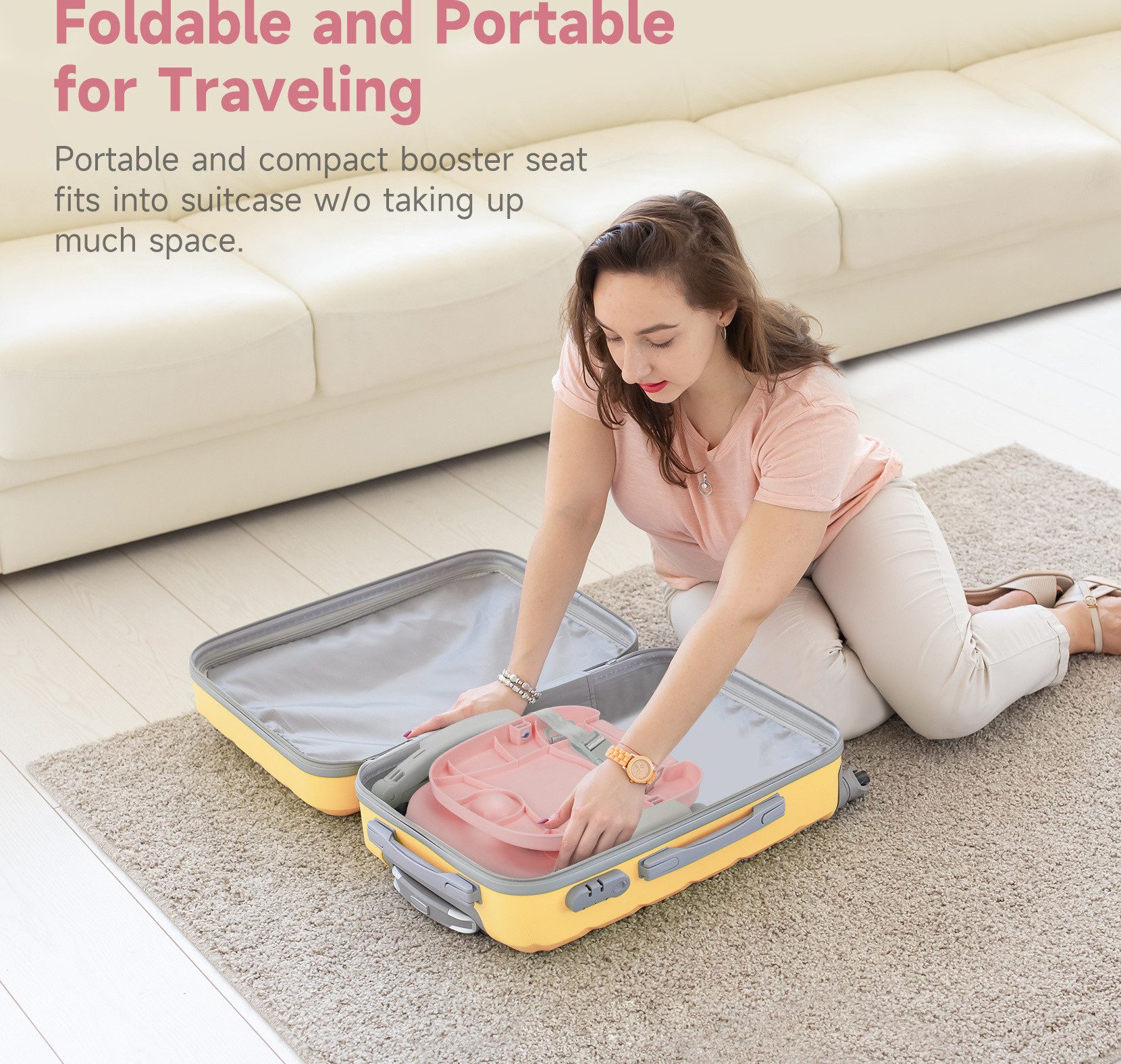 Ezebaby Reisehochstuhl Sitzerhöhung Tragbar Booster kinderstiz für Kinder – Bild 4 von 5