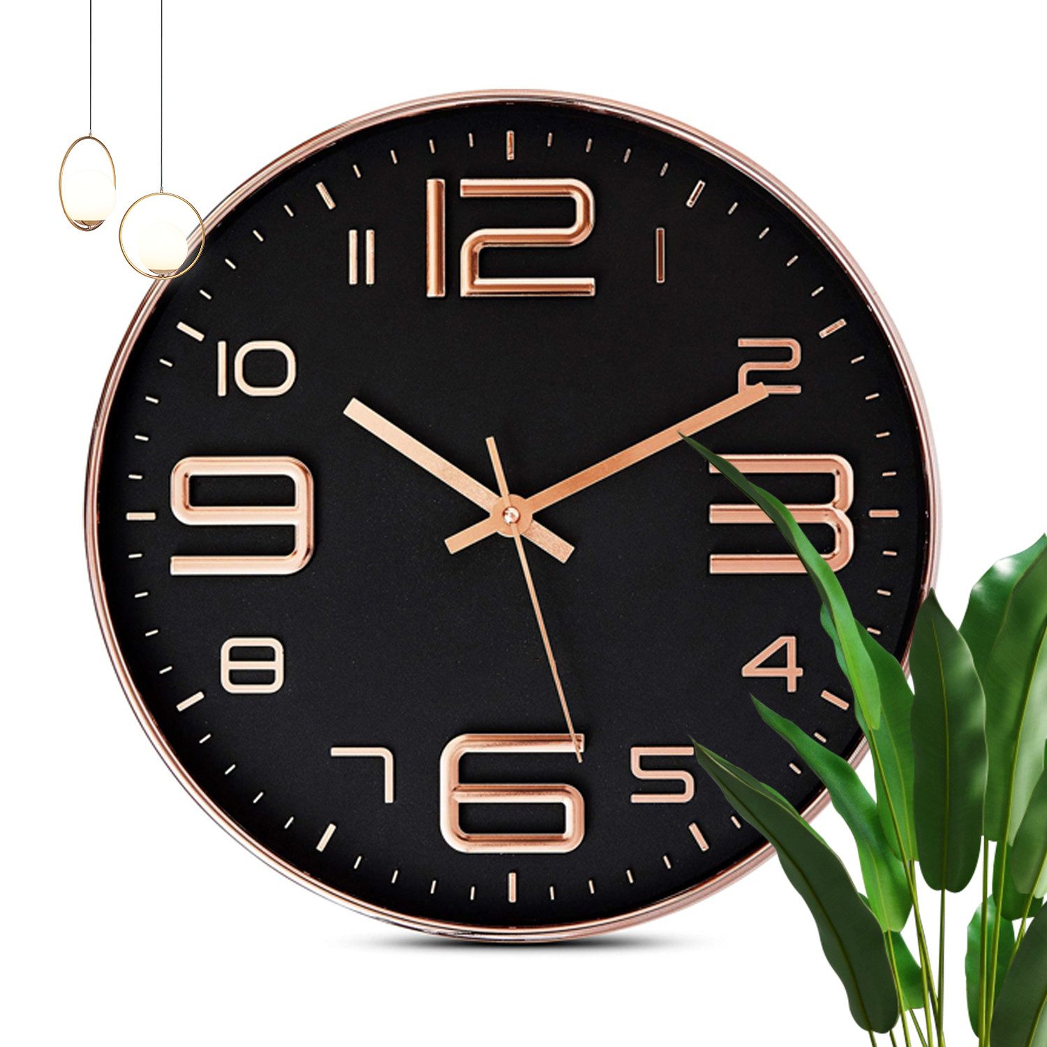 REDOM Wanduhr 30 cm leise Quarzuhr Design Uhr ohne Ticken (Dekorative Desig günstig online kaufen