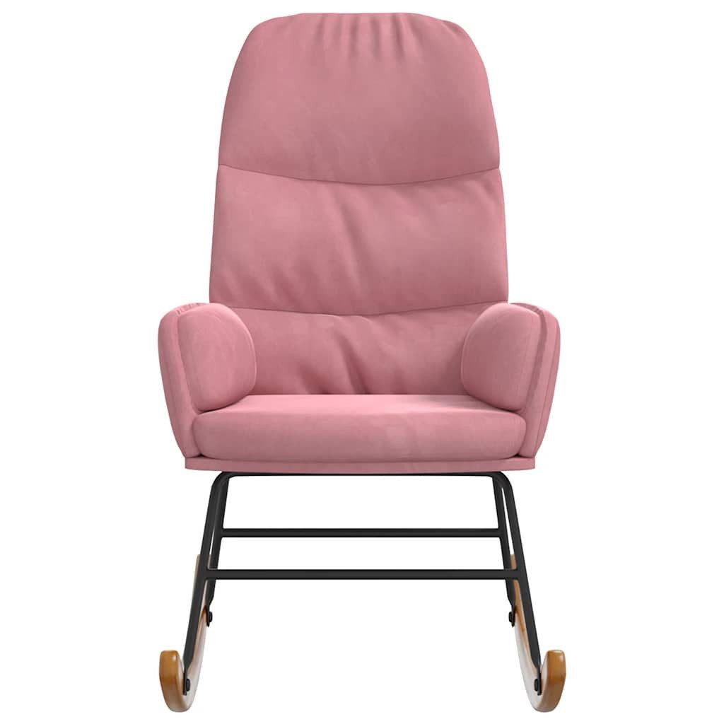 vidaXL Schaukelstuhl Schaukelstuhl Rosa Samt (1 St)