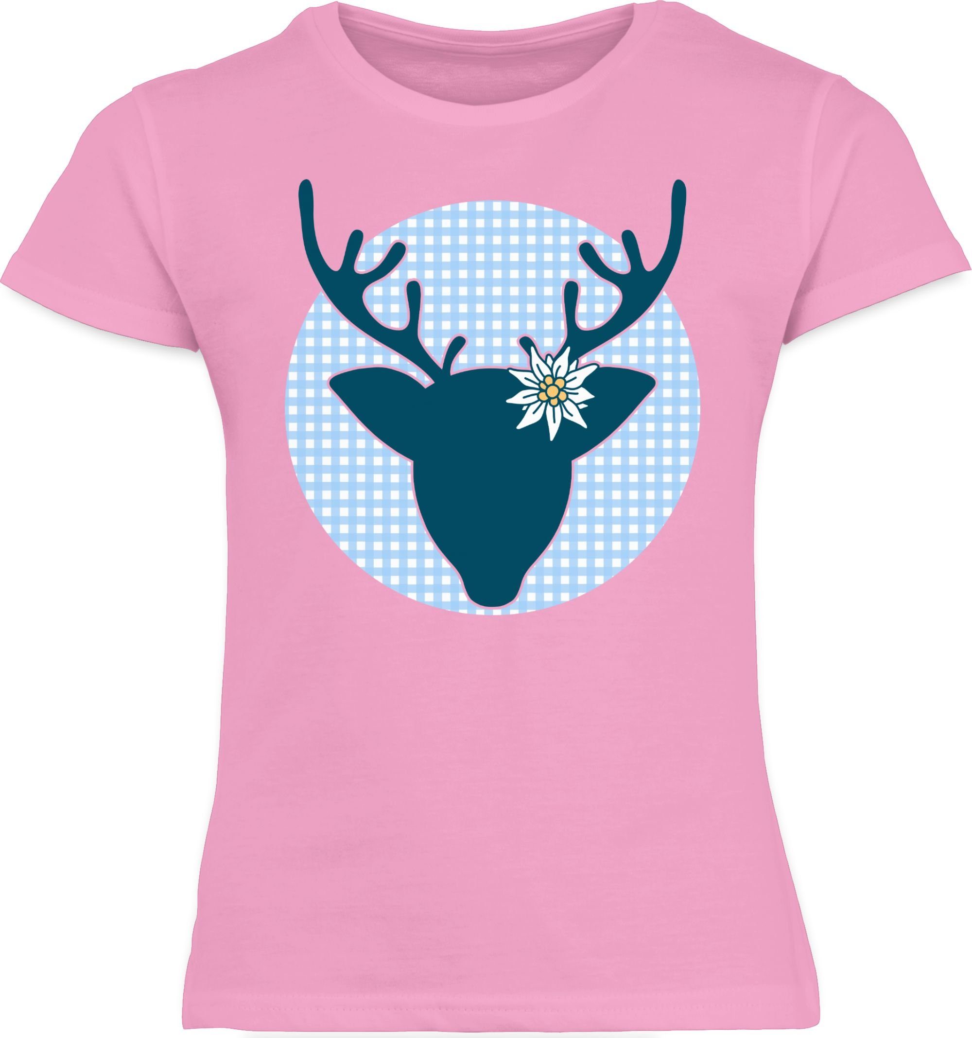 Shirtracer T-Shirt Hirsch Reh Hirschgeweih Mode für Oktoberfest Kinder Outfit