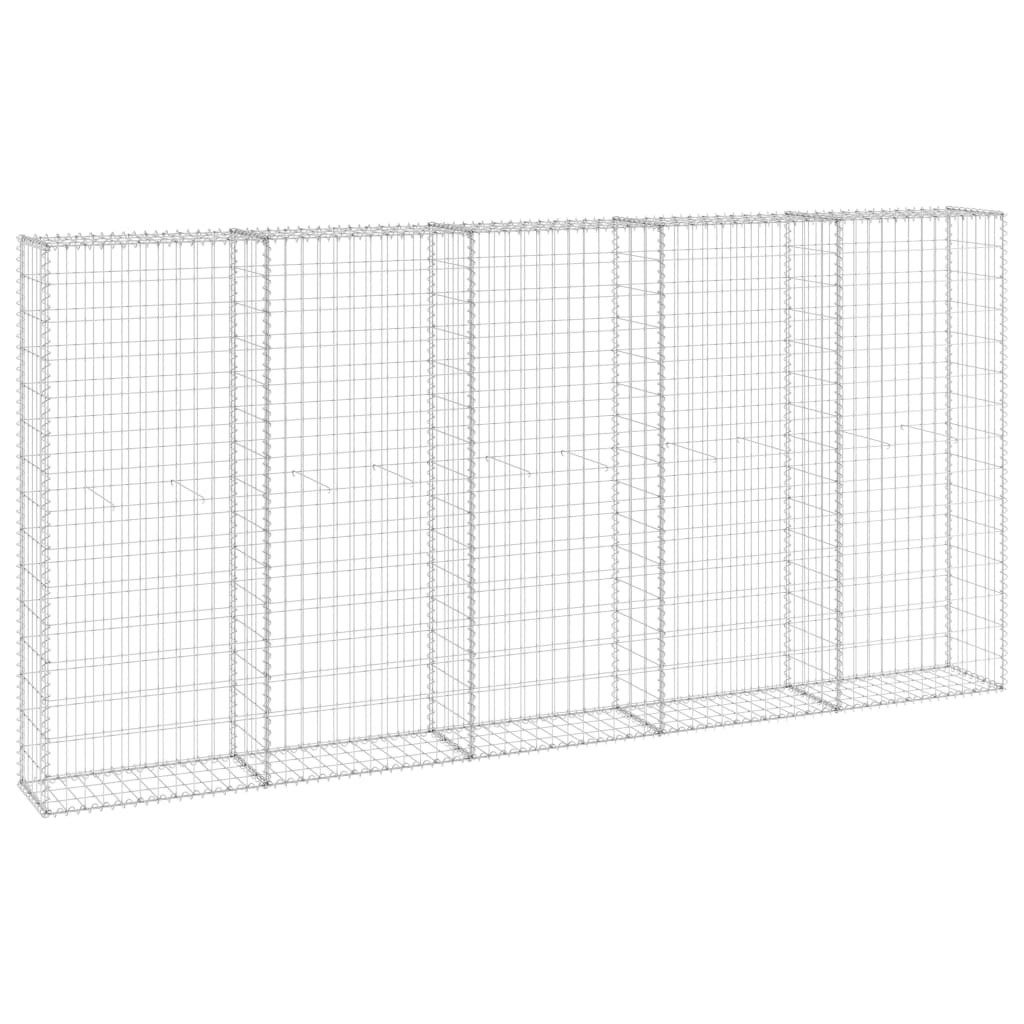 vidaXL Gabionenzaun, Gabionenwand mit Abdeckung Verzinkter günstig online kaufen