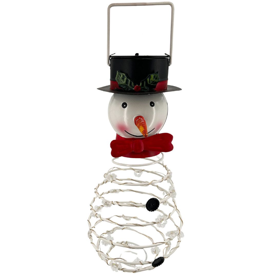 abc HOME LED-Hängeleuchte Schneemann, LEDs, Solarpanel, Lichtsensor, 20 cm H, LED fest integriert