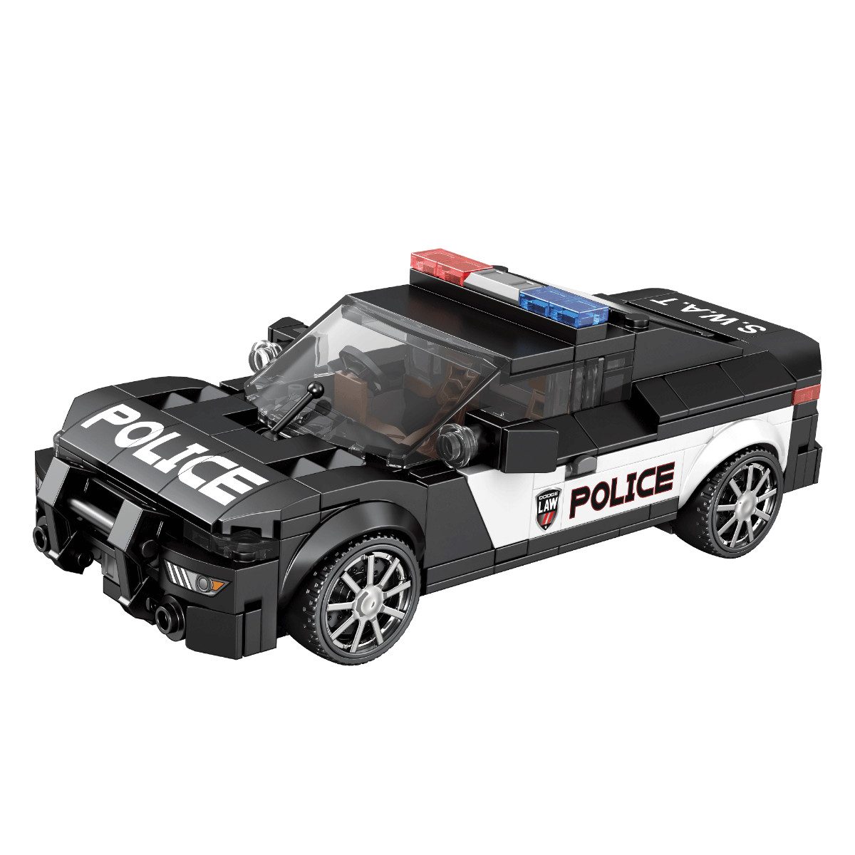Reobrix 662 Spielbausteine, (Klemmbaustein Set, 372 St., Klemmbaustein Modellbausatz), Police Car Modell 16,2 cm lang mit 372 Teilen ab 14 Jahren