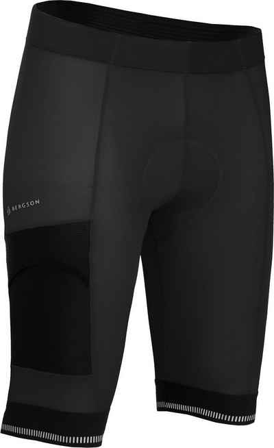 Bergson Fahrradhose KEMI COMFORT Bermuda (mit Sitzpolster) Herren Radshorts, bielastisch, tight, Normalgrößen, schwarz