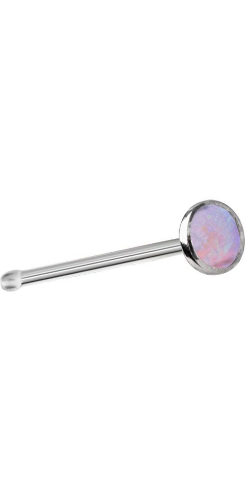 Nasenpiercing Nasenpiercing Edelstahl 316L Opal 0,8mm Nasenstecker Gerade-