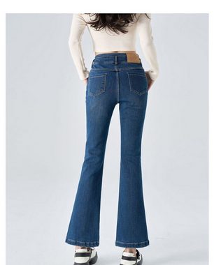 FIDDY Bootcut-Jeans Fleece-Jeans –wintergefütterte Fleece -Schlaghose –Damen-Bootcut-Hose