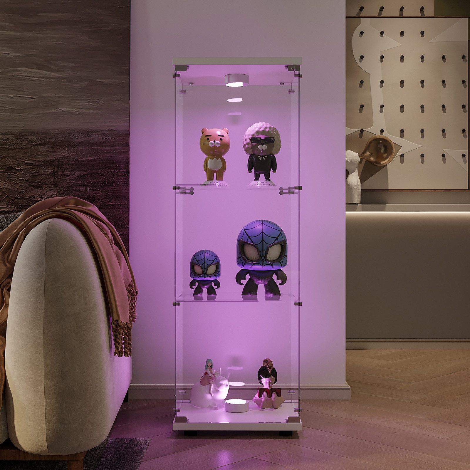 FUROKOY Glasvitrine Glas Standvitrinen, Drei/Zweifach-Vitrine aus günstig online kaufen