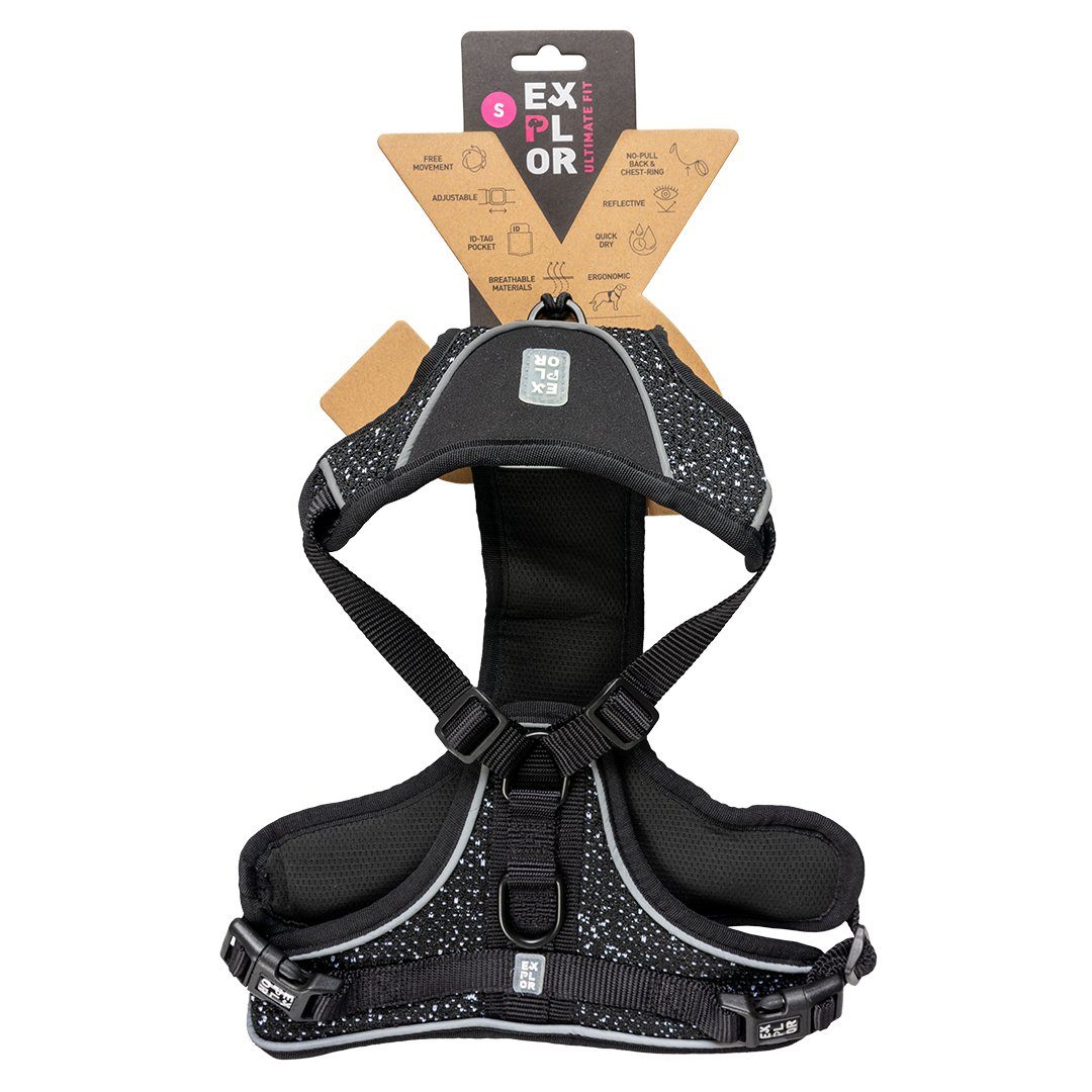 DUVO+ Hunde-Geschirr Duvoplus EXPLOR Ultimate Fit No-Pull-Geschirr - granite black Maße: S