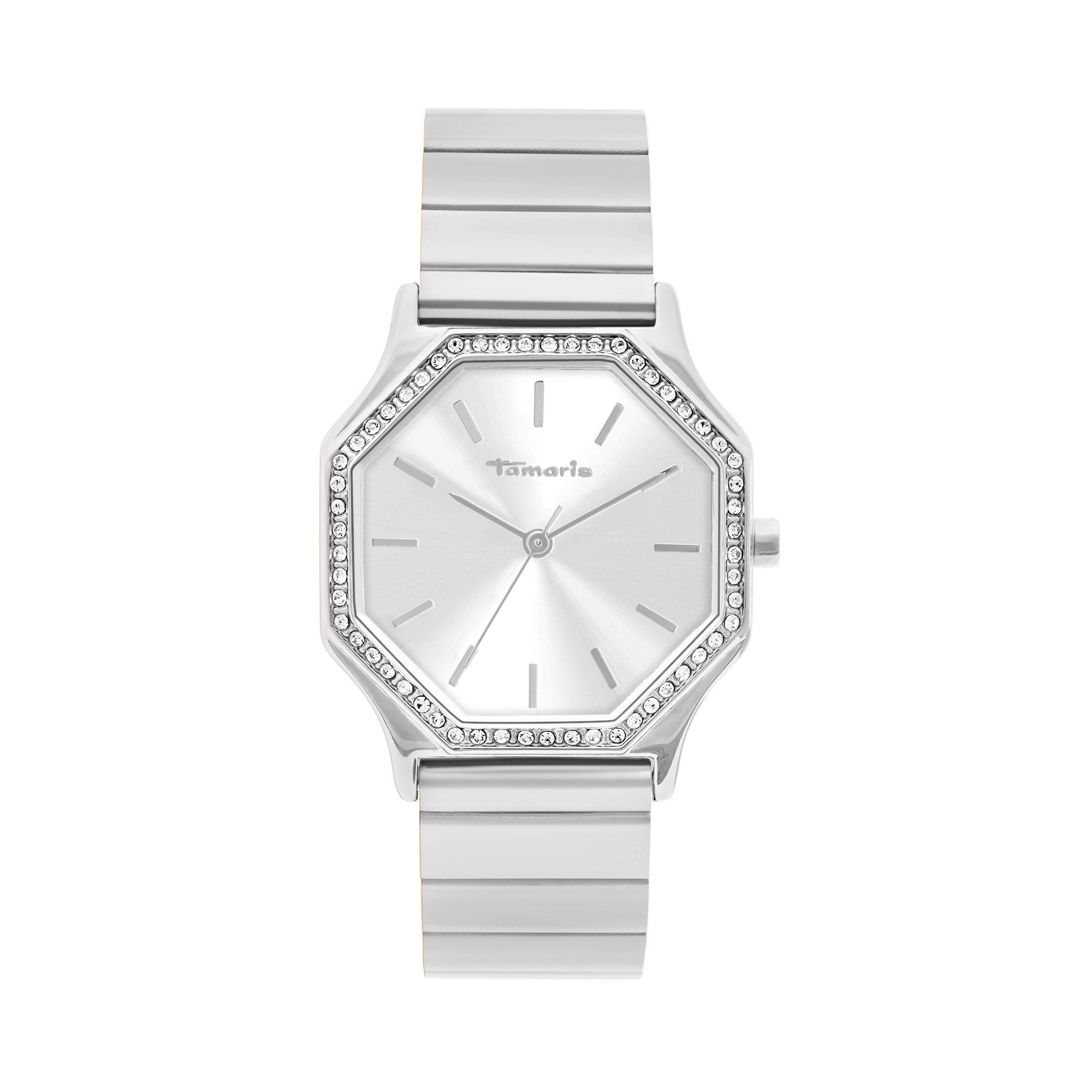 Tamaris Quarzuhr TT-0195-MQ, Armbanduhr, Damenuhr, Edelstahlarmband, analog, Zirkonia (synth)