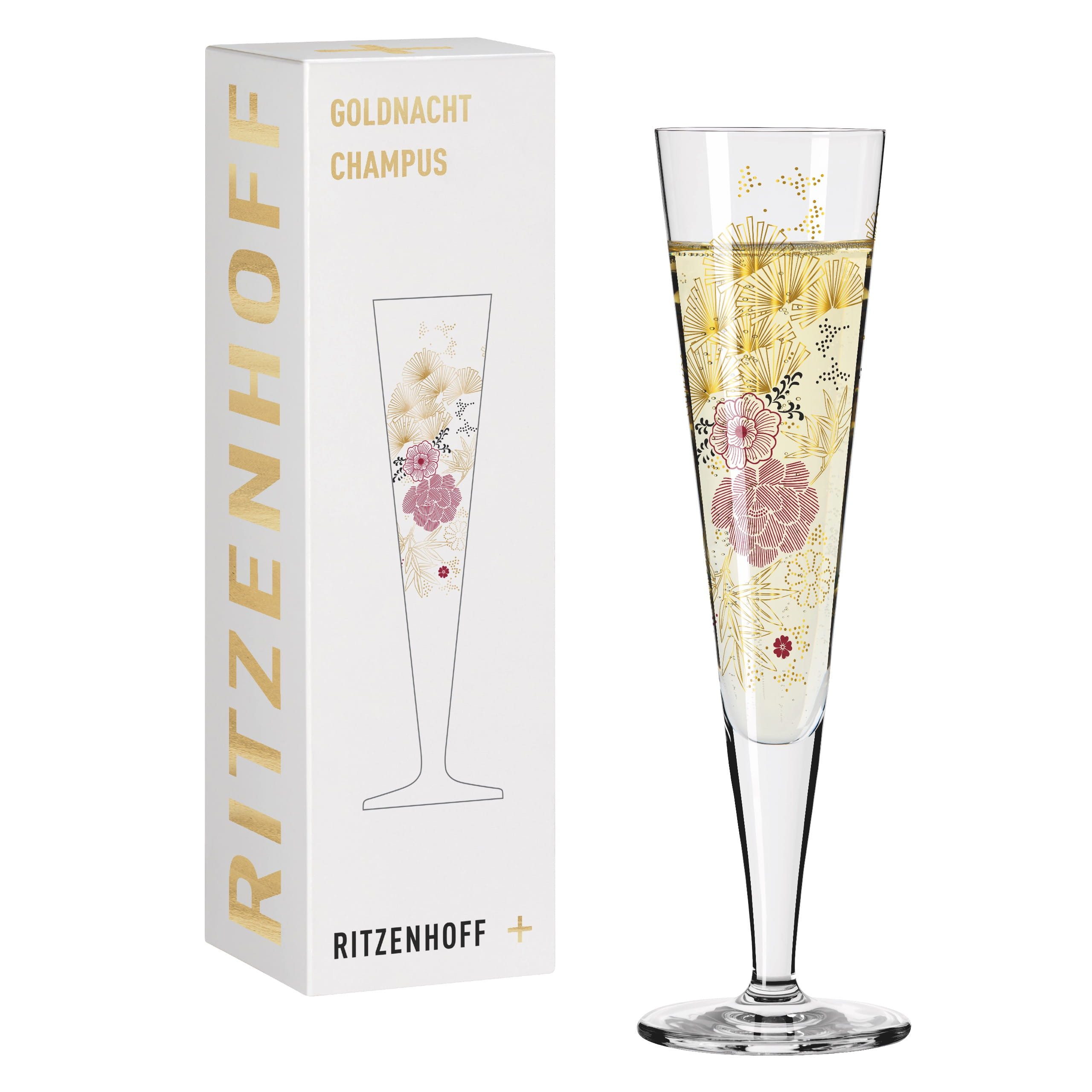 Ritzenhoff Champagnerglas Goldnacht, Kristallglas