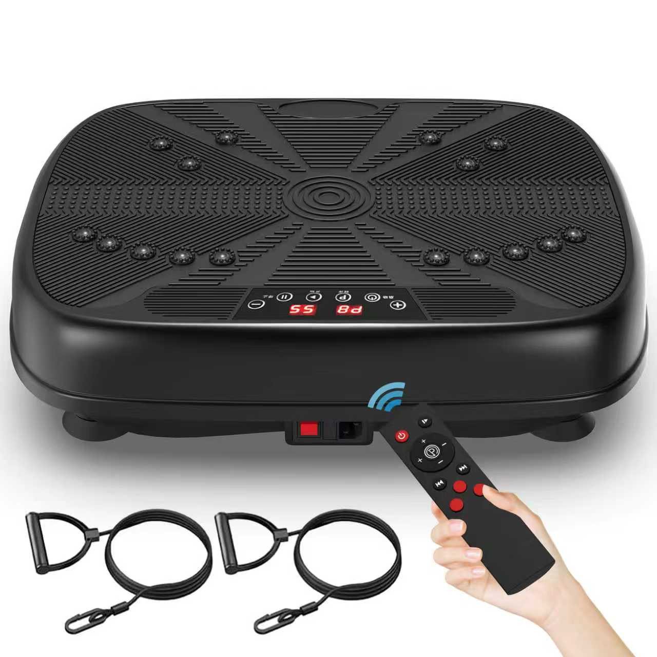 Vibrationsplatte mit 1-99 Stufen, 5 Programme, Fernbedienung, Fitnessgerät