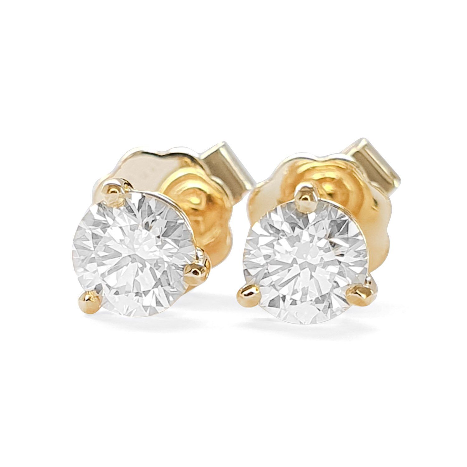 Webgoldschmied Paar Ohrstecker Ohrstecker Paar 750 Gold mit 2 Diamanten Brillanten 0,60 F/IF