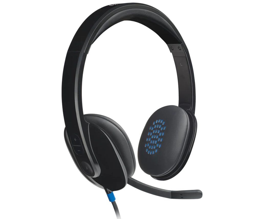 Logitech H540 mit Mikrofon und Rauschunterdrückung über USB-Anschluss Stereo-Headset