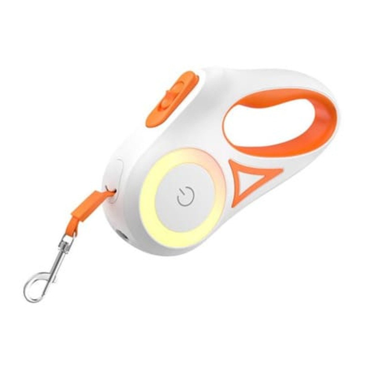 ROJECO Hundeleine Rojeco Automatische Hundeleine 3m mit LED orange, 100% Kunststoff