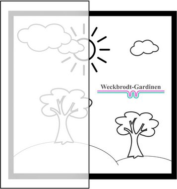 Gardine Weimar, Weckbrodt, Kräuselband (1 St), halbtransparent, Jacquard, Bogenstore, floraler Sockel / Bordüre, gebogt