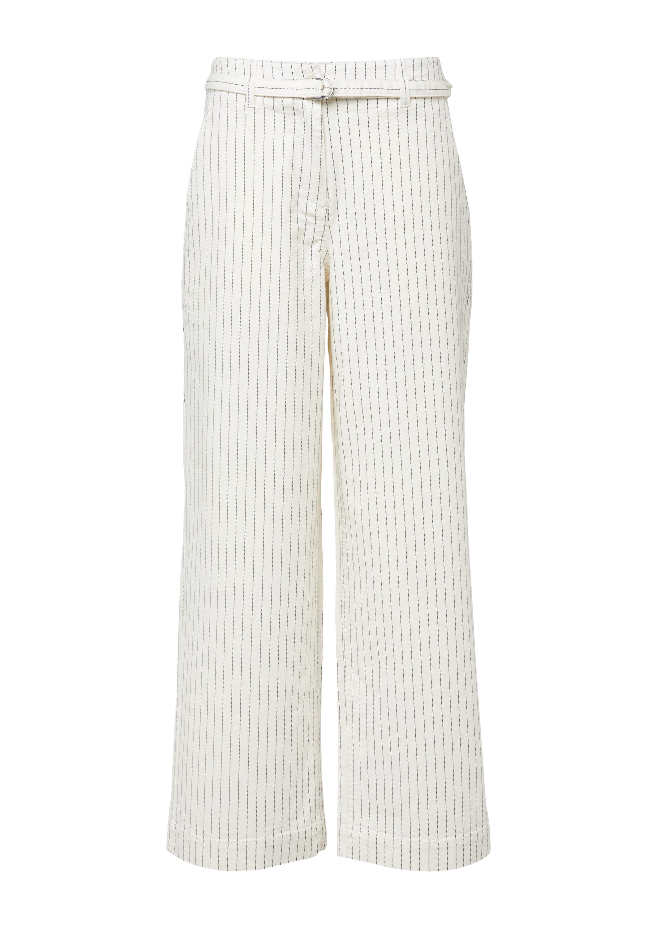 s.Oliver Chinos Hose Wide-Leg-Hose mit Nadelstreifen und Stoffgürtel günstig online kaufen