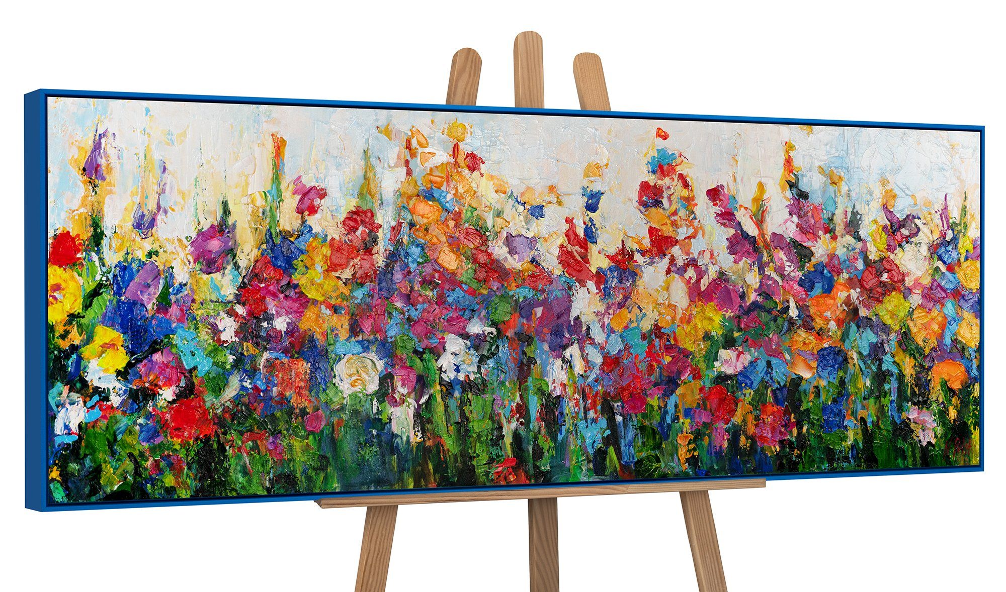 YS-Art Картина Wirbelwind der Feldfarben, Blumen, rechteckiges Blumen Leinwandbild bunt in verschiedenen Цвета(ов)