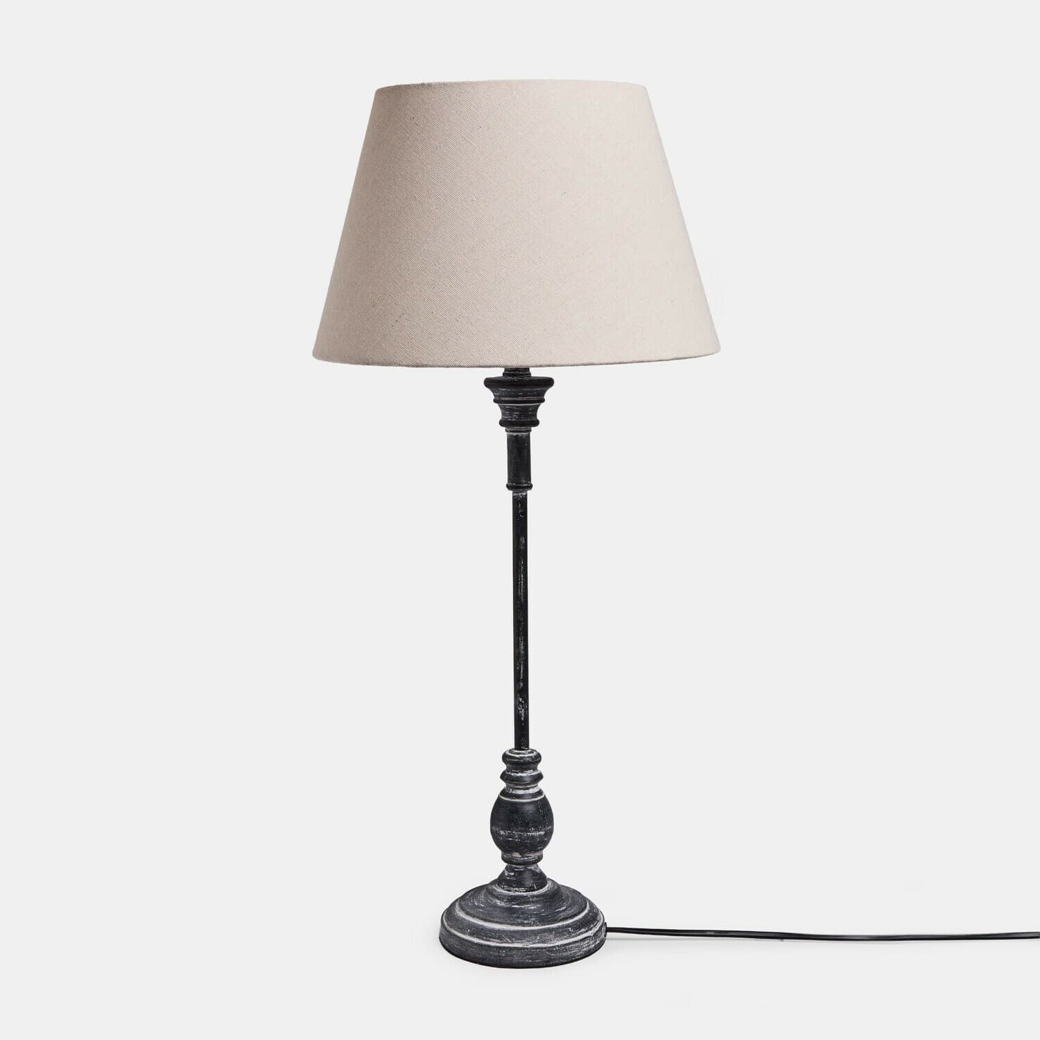 Mirabeau Tischleuchte Tischlampe Aurevianne leinen/antikgrau