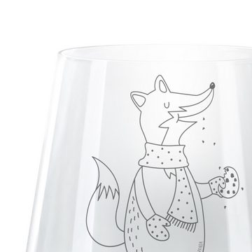 Mr. & Mrs. Panda Windlicht Fuchs Keks - Transparent - Geschenk, Plätzchen, Weihnachtsvorbereitun (1 St), Persönliche Lasergravur