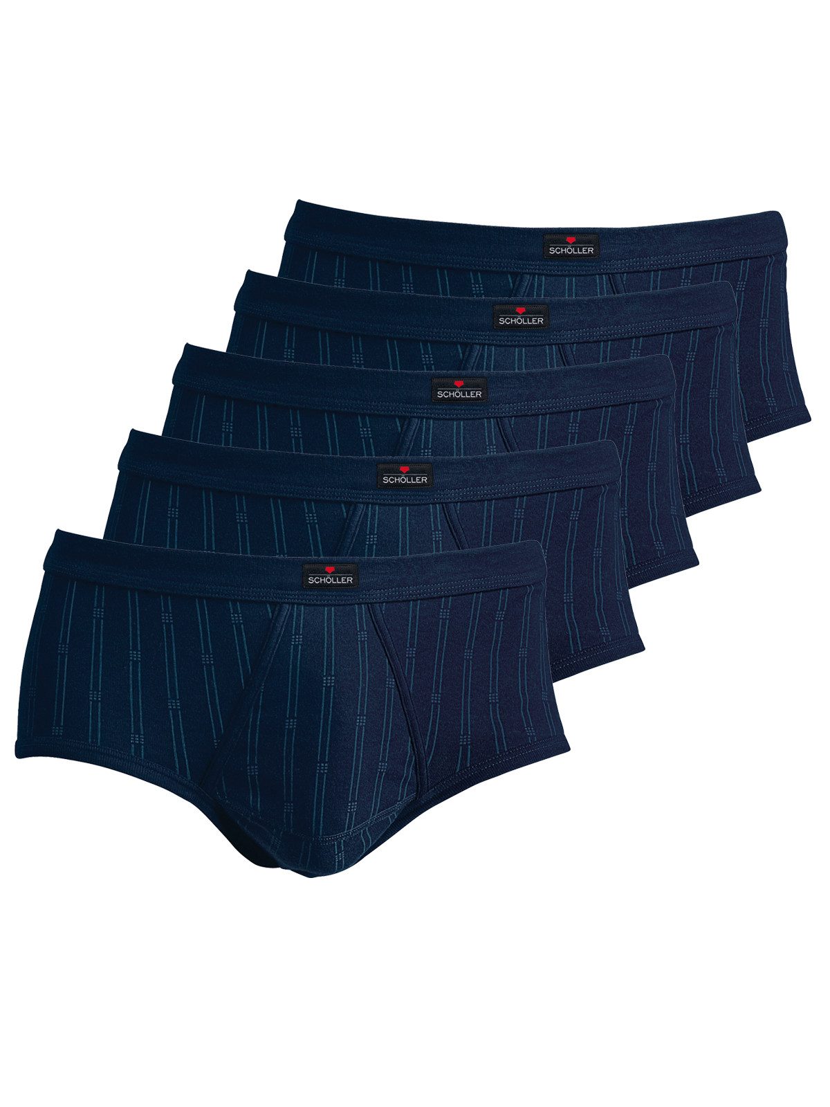 Schöller Slip 5er Pack Herren Slip mit Eingriff Baumwolle (Packung, 5-St) mit eingriff