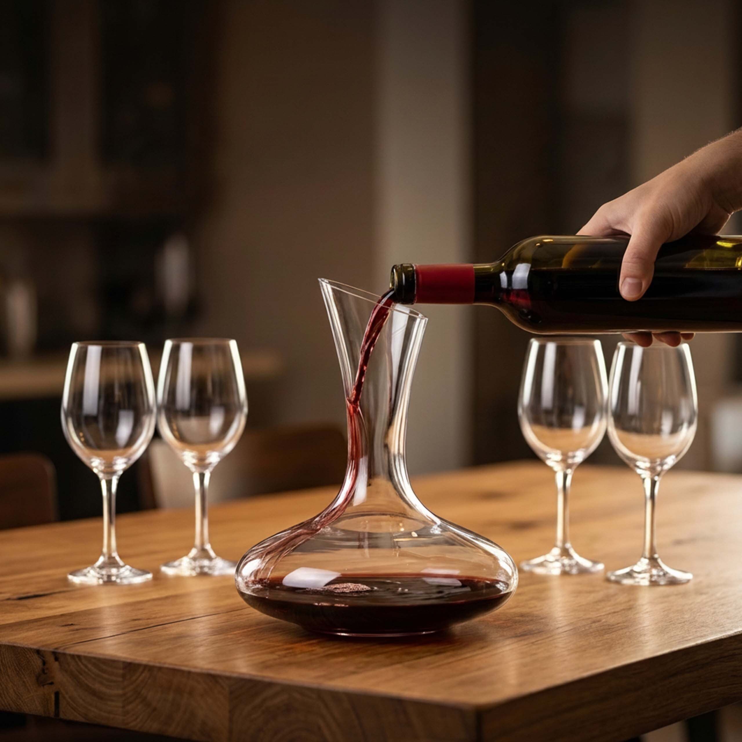 relaxdays Gläser-Set Weingläser 4er Set mit Dekanter, Glas