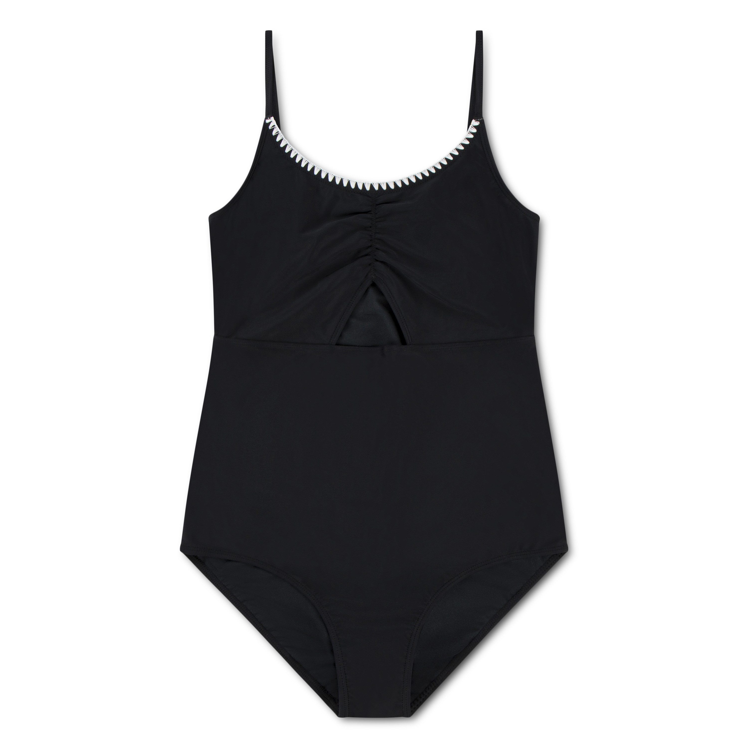 Abercrombie Kids Badeanzug AFG CINCHED CUTOUT 1 PC SWIMSU mit Häkelkante und Logo-Print auf dem Rücken, für Girls