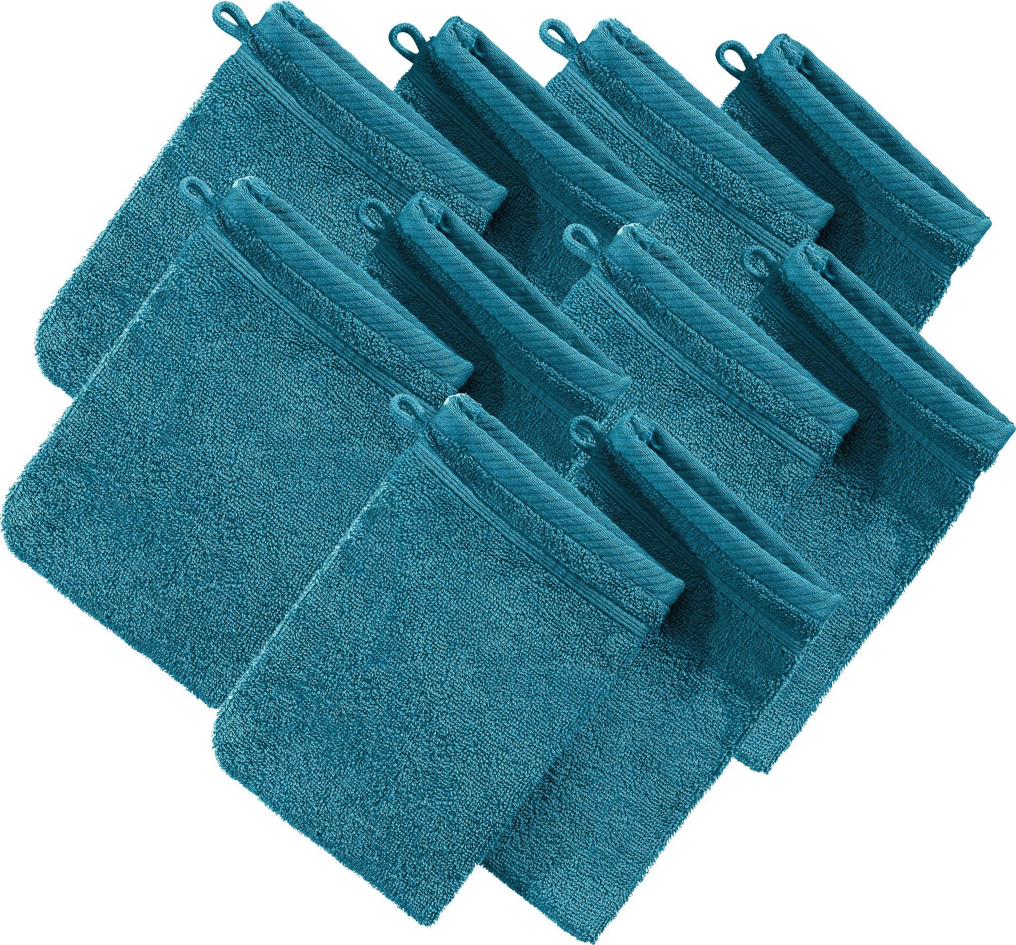 Erwin Müller Waschhandschuh Waschhandschuh "Heidelberg" 10er-Pack, Frottier, Walk-Frottier Uni