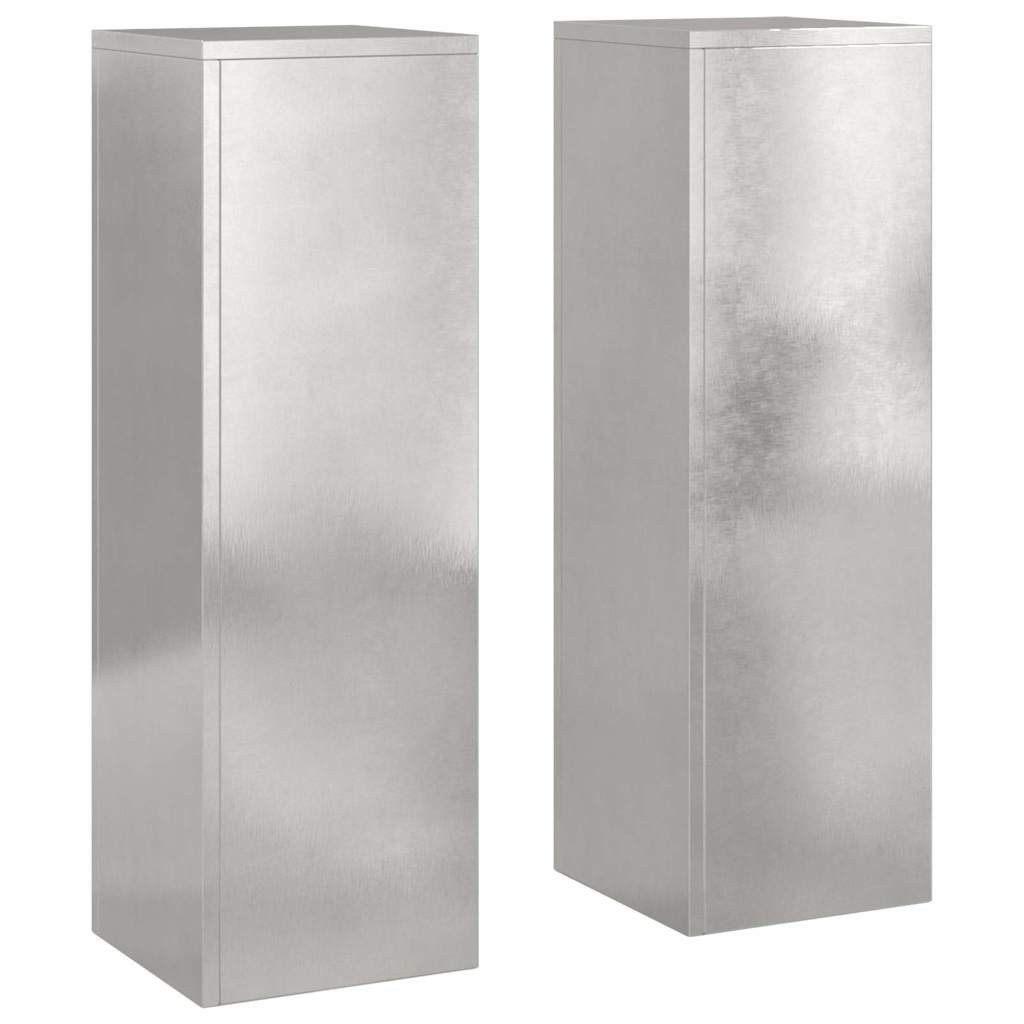 vidaXL Blumenständer Pflanzenständer 2 pcs Silber 24 x 24 x 75 cm Edelstahl (2 St)