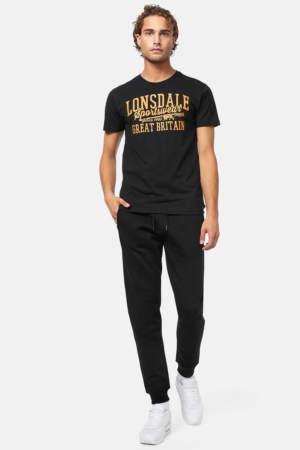 Lonsdale T-Shirt DERVAIG Grey/Black Marl