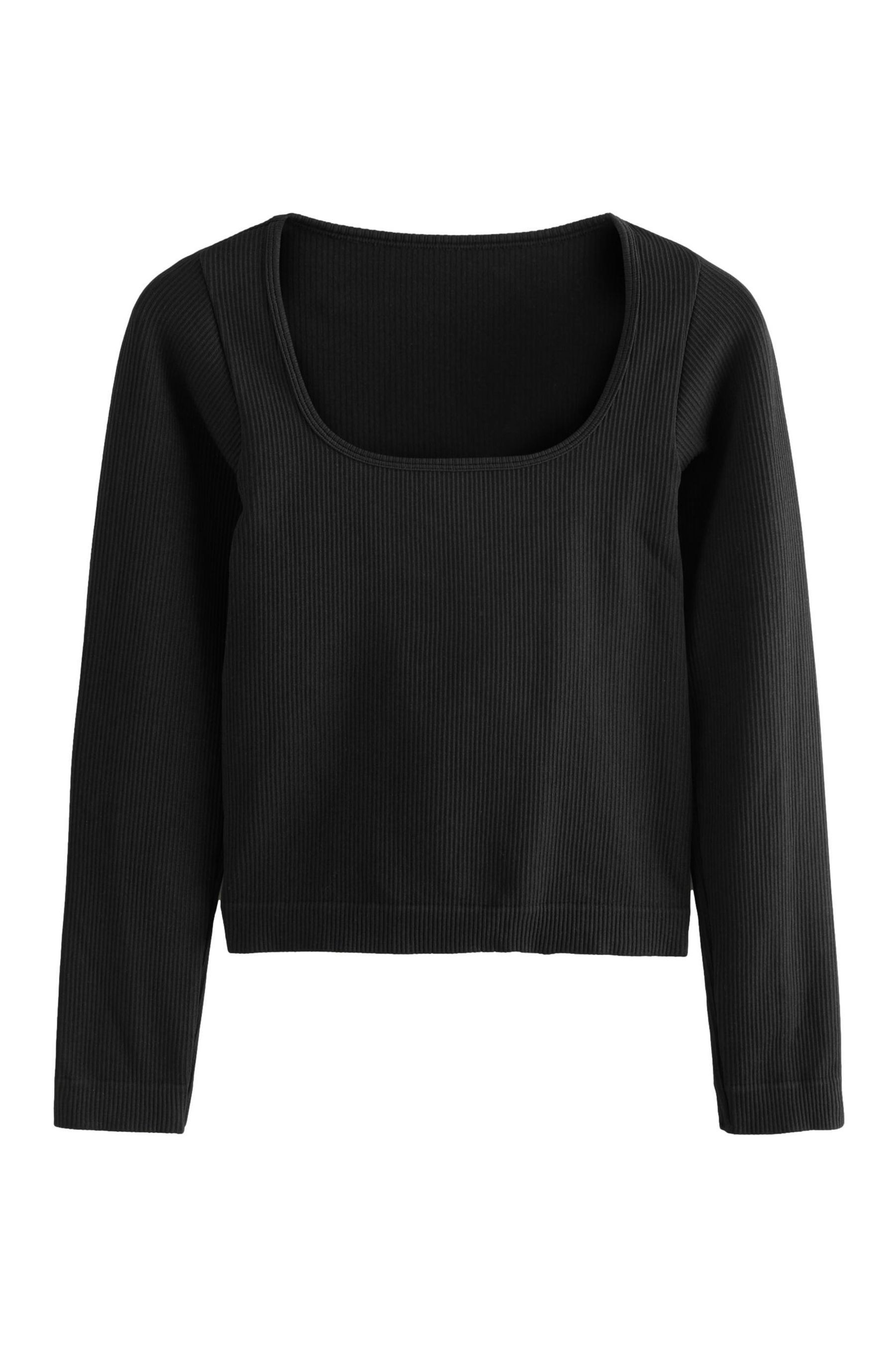 Next Langarmshirt Geripptes Langarmtop mit tiefem günstig online kaufen