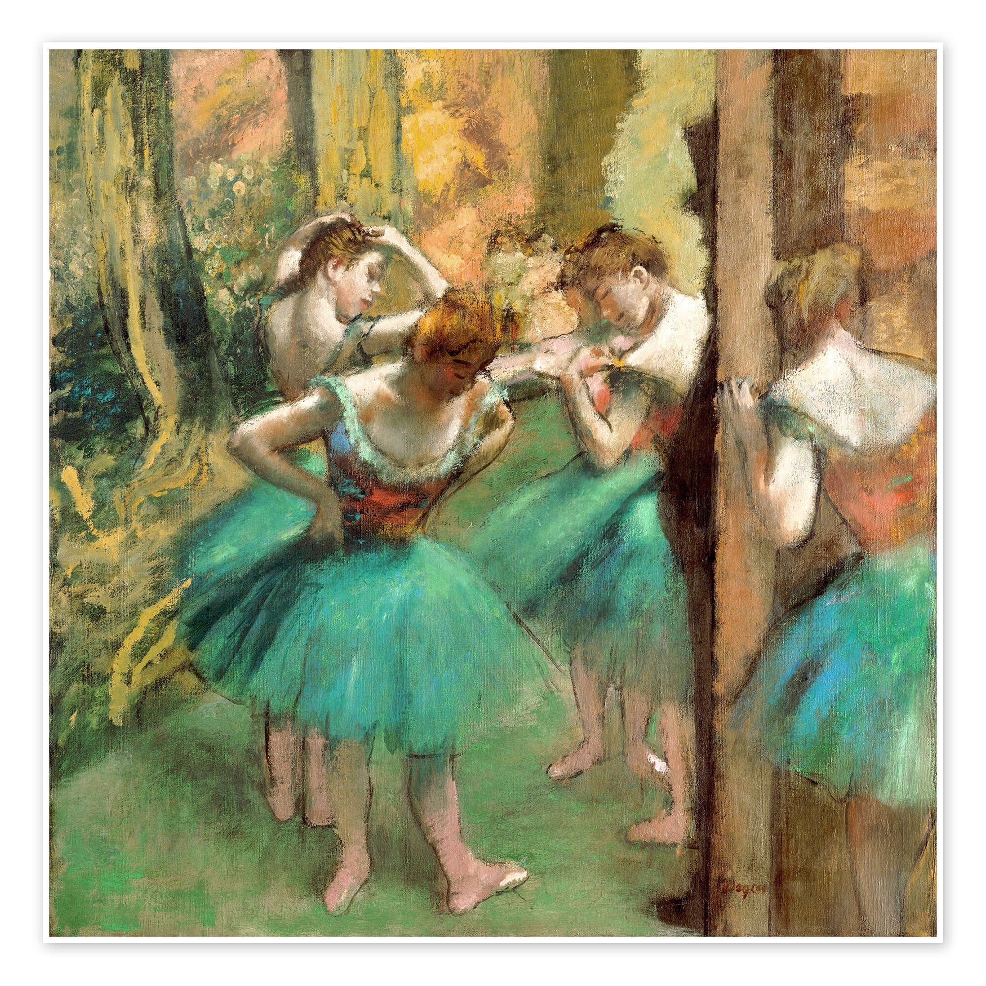 Posterlounge Wandbild Tänzerinnen in Rosa und Grün, Edgar Degas, erhältlich als Poster, Leinwandbild, Wandsticker oder Acrylglasbild