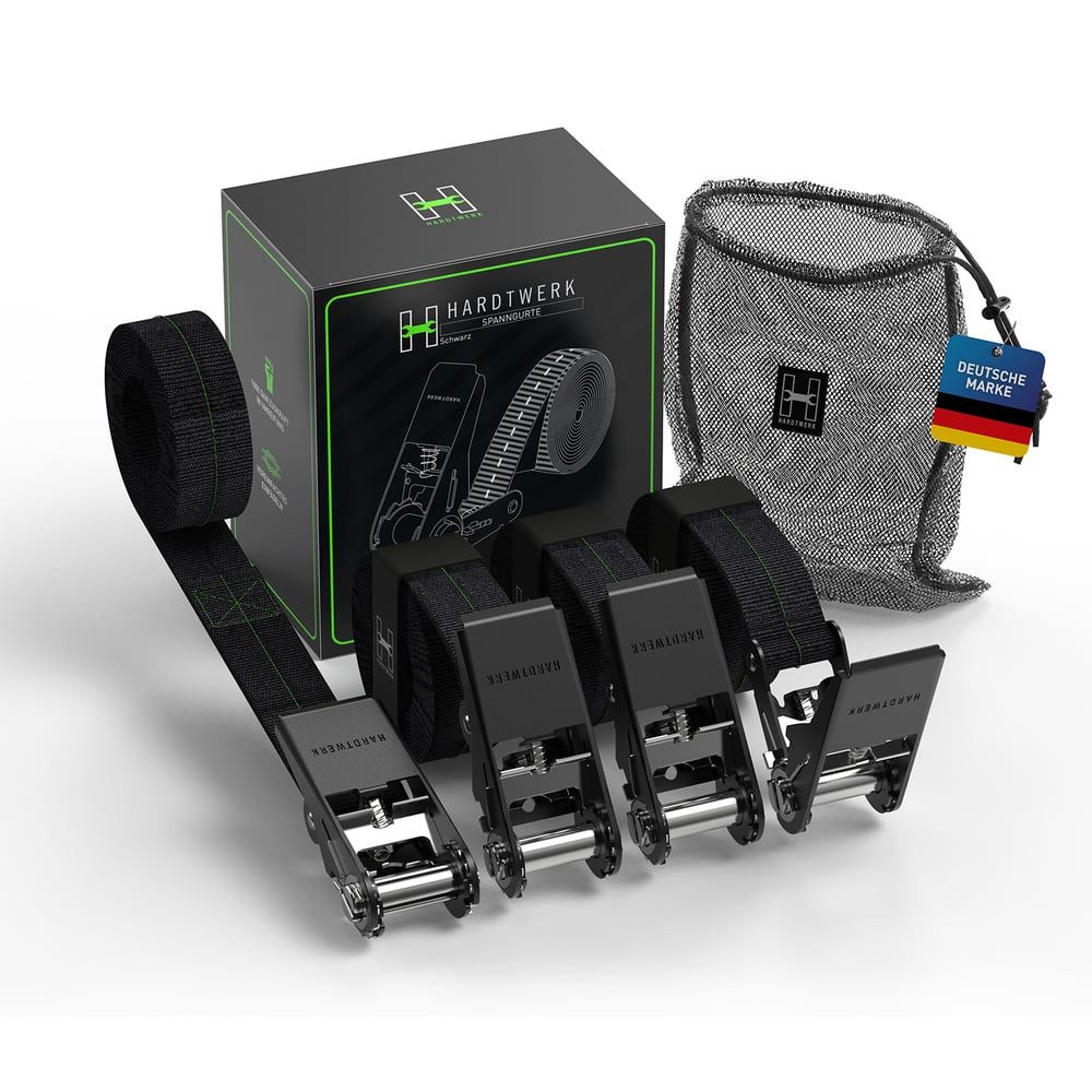 Hardtwerk® Sicherungsgurt 6er-Set, Gurte für Motorräder Fahrräder Kajaks Kühlboxen Gepäck