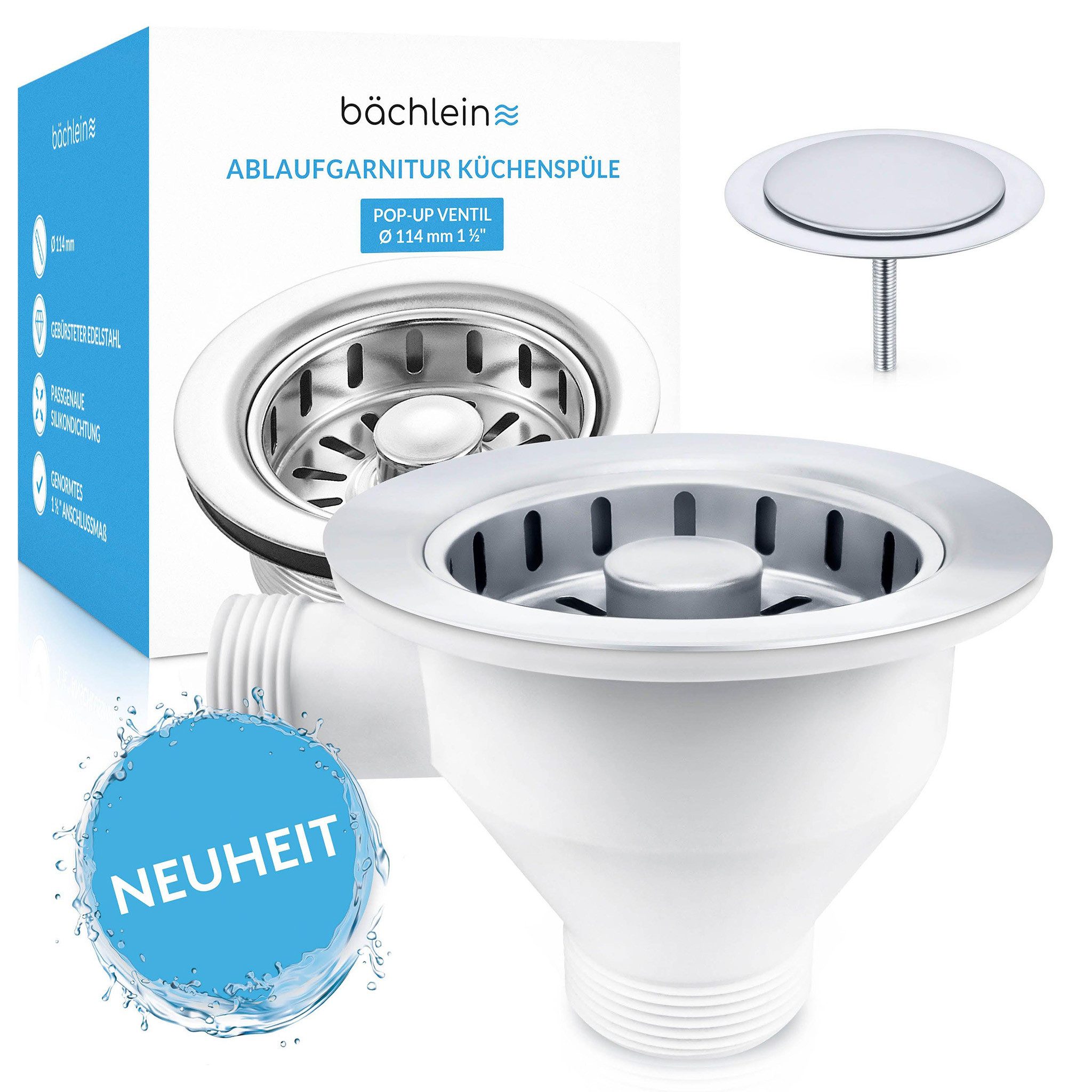 Bächlein Ablaufgarnitur Pop-up Küchenablauf, Ablaufgarnitur für Küchen-Spül günstig online kaufen