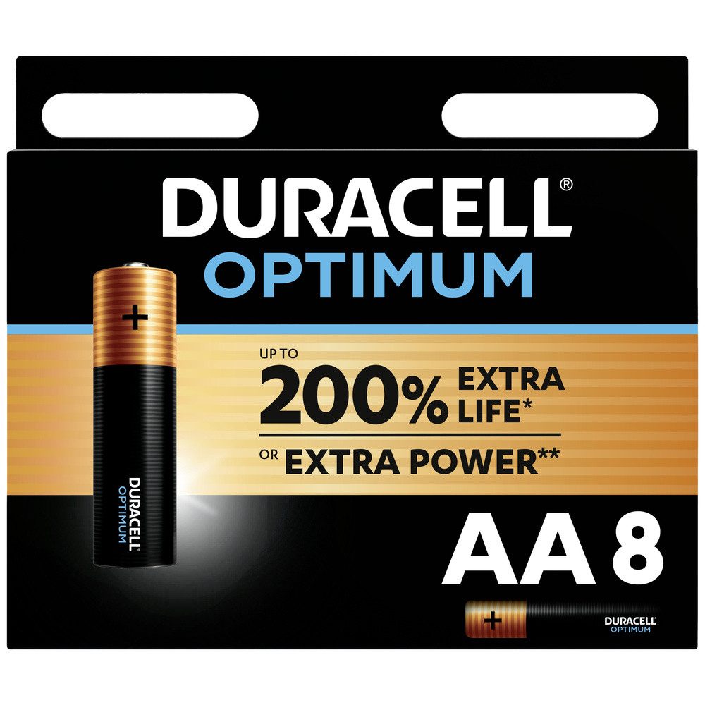 Duracell Duracell Optimum Mignon (AA)-Batterie Alkali-Mangan 1.5 V 8 St. Batterie