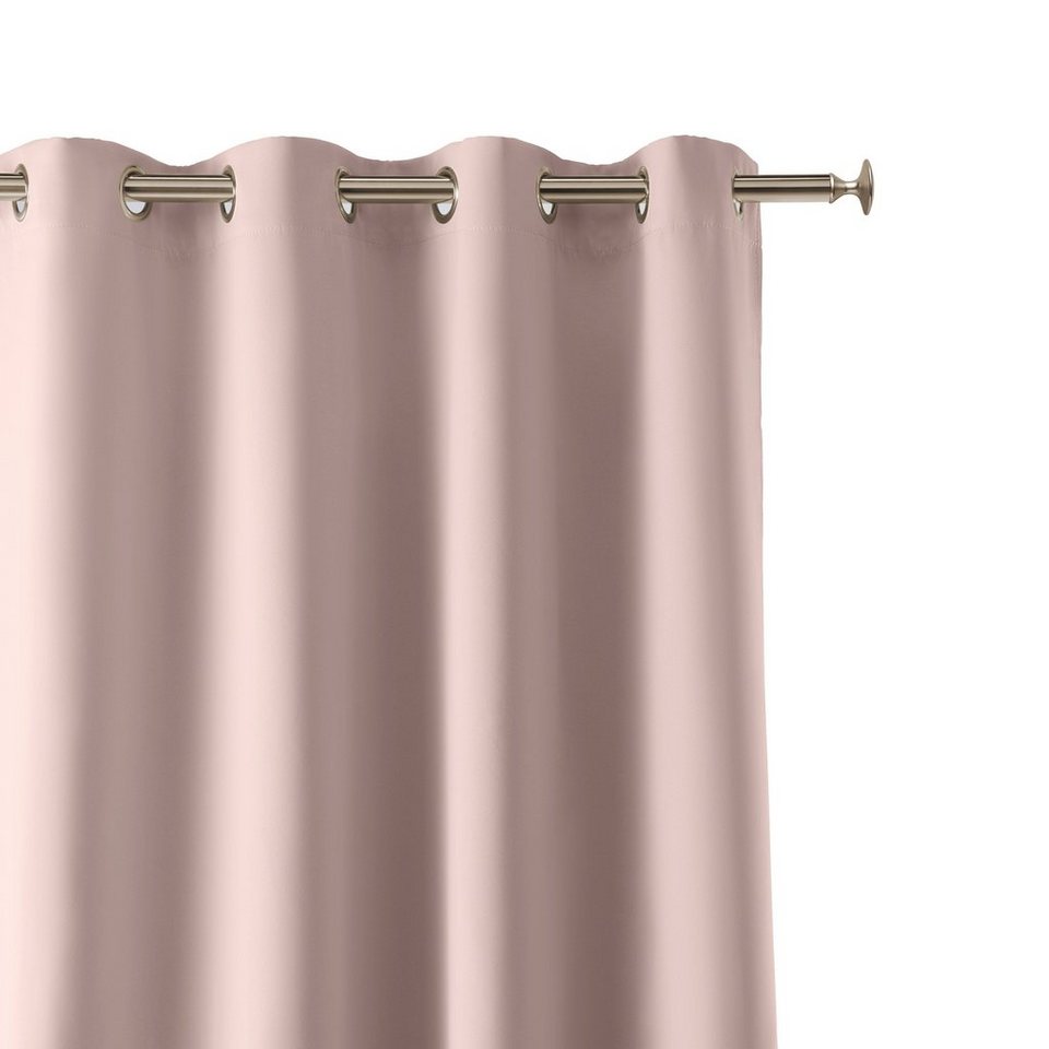 Vorhang Vorhang AURA Ösen Rosa 140x250cm (2 Stück), ROOM99, Ösen, Elegant,  Goldene Ösen