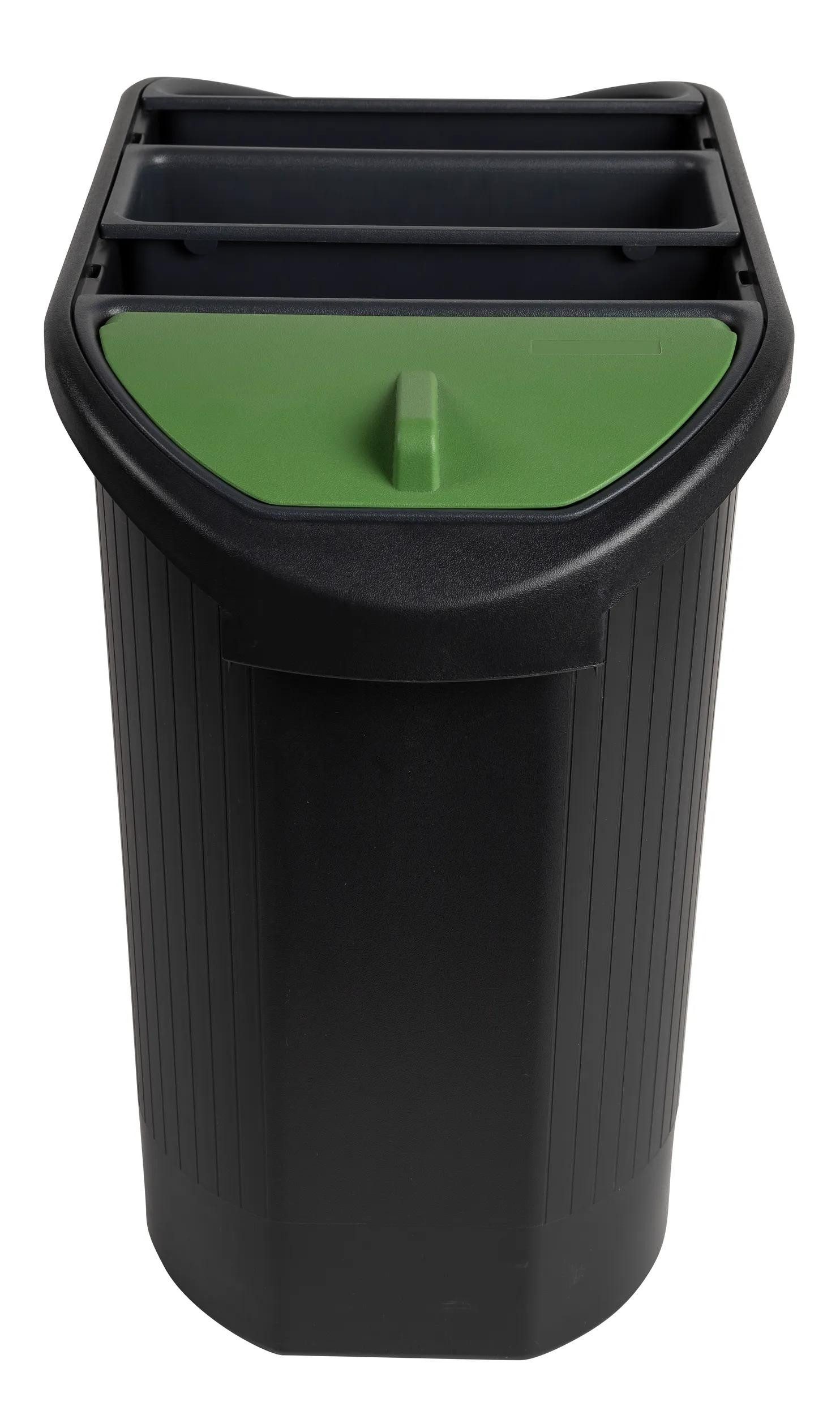 EXACOMPTA Papierkorb Öko-Papierkorb mit Einsätzen, Topline - Schwarz/grau - 42614D, Papierkorb mit sortierung