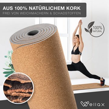 Wellax Yogamatte Wellax Yogamatte Kork - 100% natürliche Yogamatte